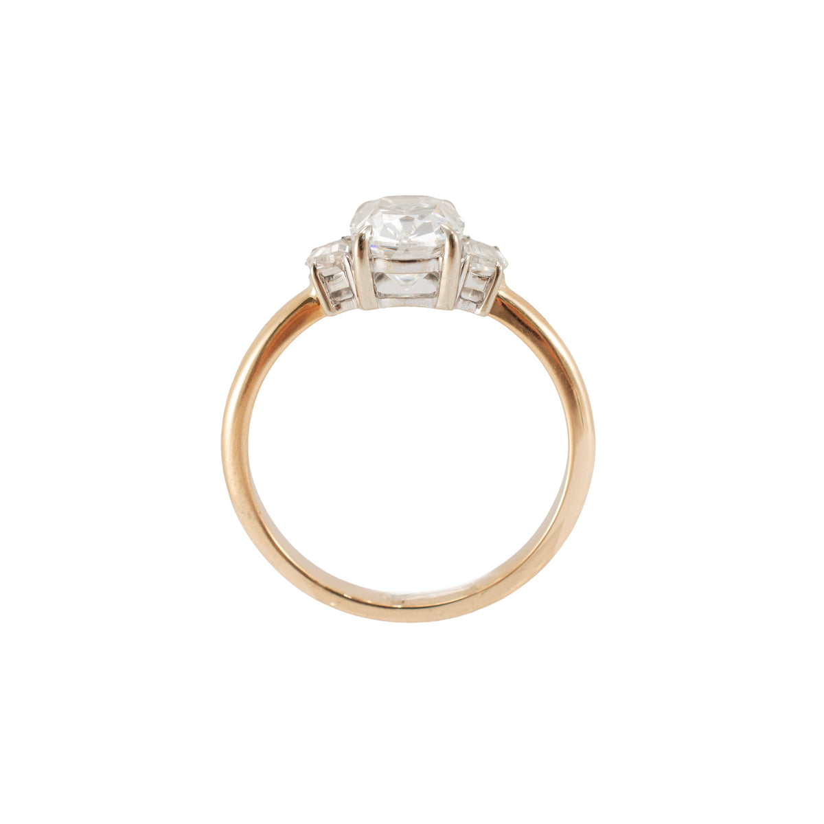 14K Yellow Gold 2.28ctw Igi Lab Grown Diamond Elongated Cushion Engagement Ring