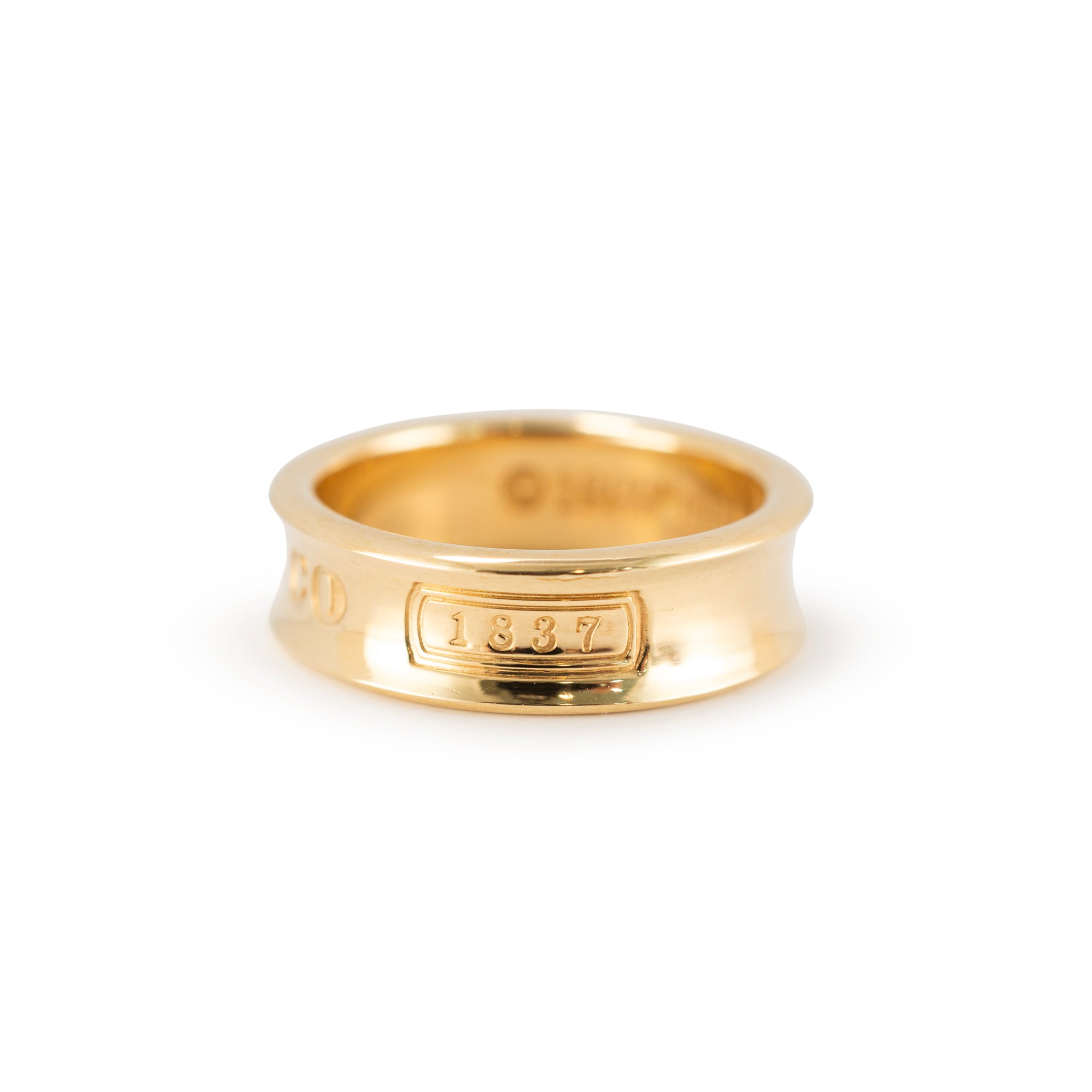 Vintage Tiffany & Co. 1837 Medium Model 18K Yellow Gold Concave Band Ring