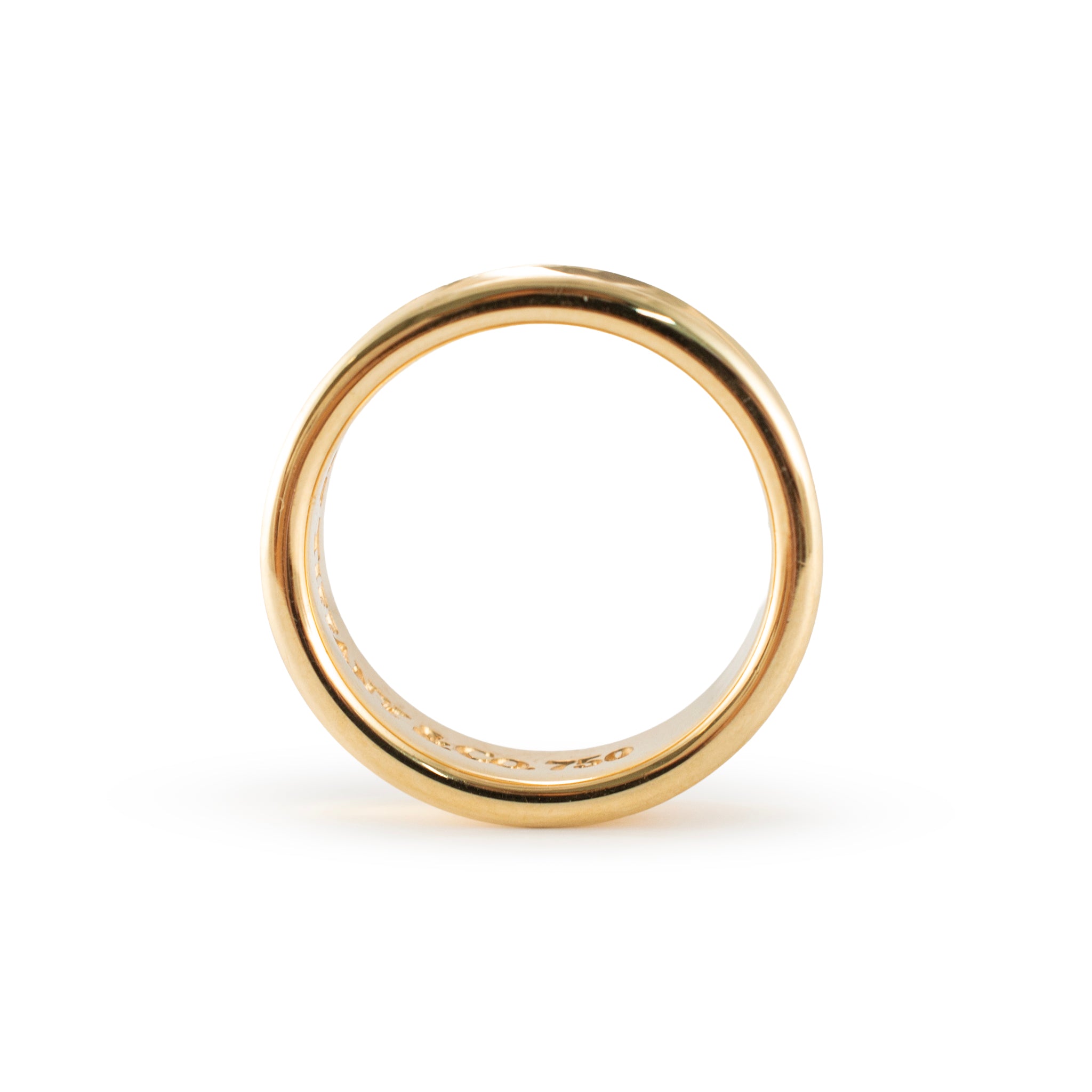 Vintage Tiffany & Co. 1837 Medium Model 18K Yellow Gold Concave Band Ring