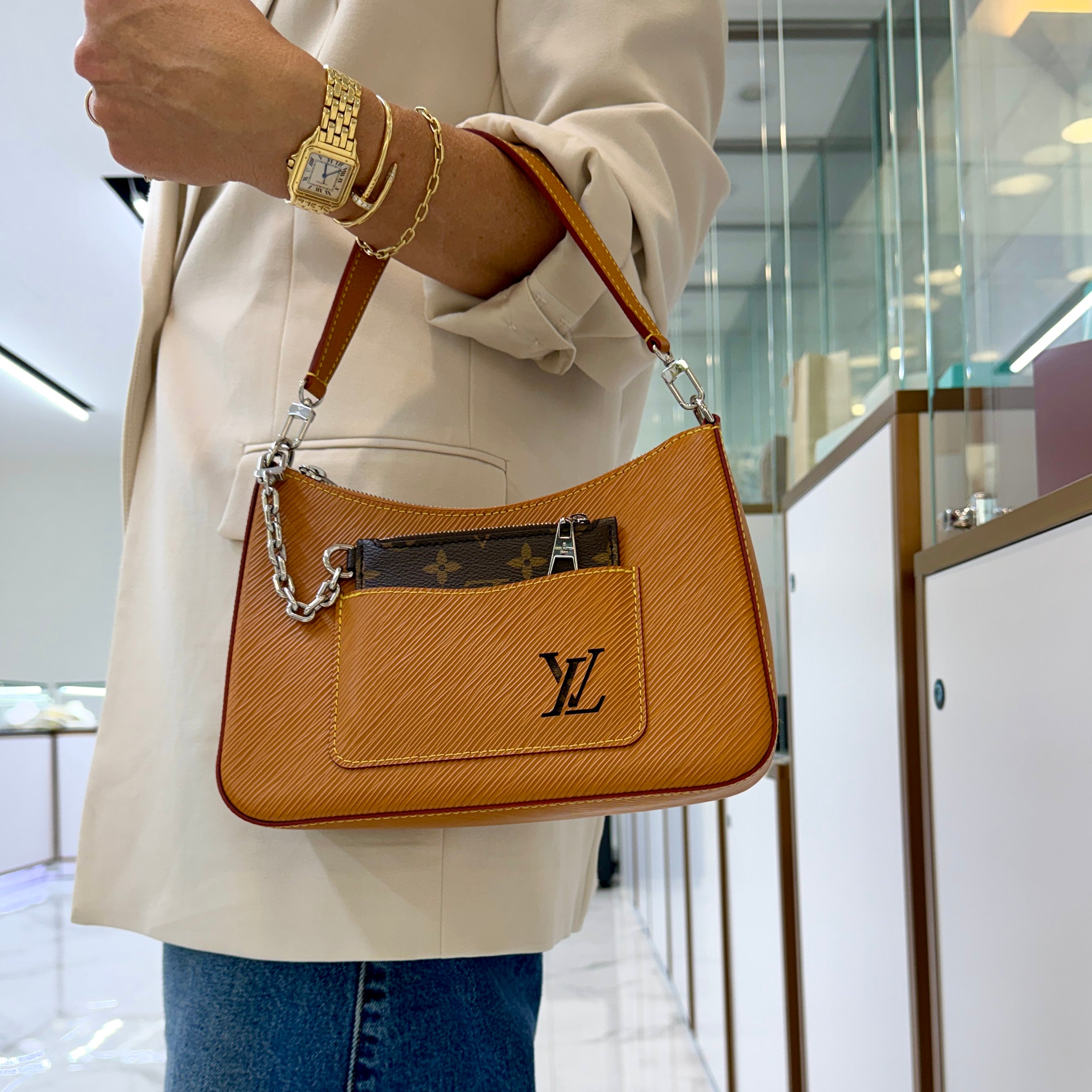 Louis Vuitton Marelle Gold Miel Epi Leather Silver-Tone | DJP