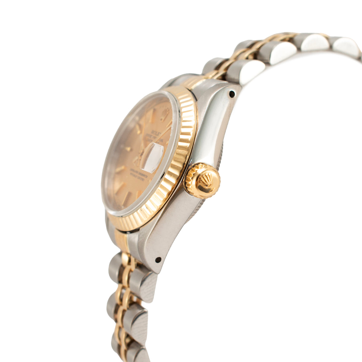 Ladies Rolex Datejust 26MM 69173 Champaign Dial 18K Yellow Gold Steel Watch