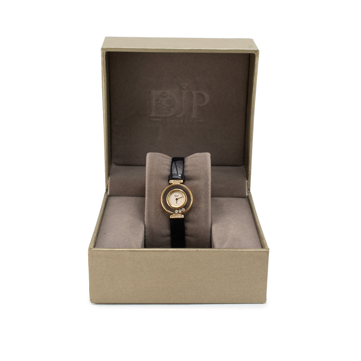 Ladies Vintage Chopard Happy Diamonds 22MM 4112 18K Yellow Gold Quartz Watch