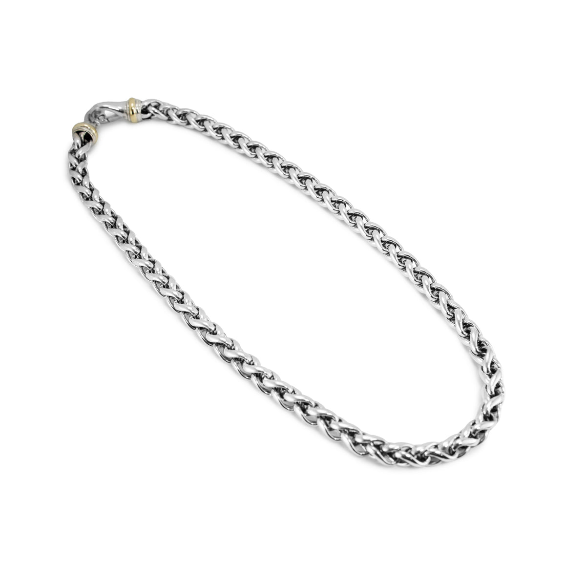 Unisex David Yurman Classic Wheat 8MM Silver & 14K Yellow Gold Chain Necklace