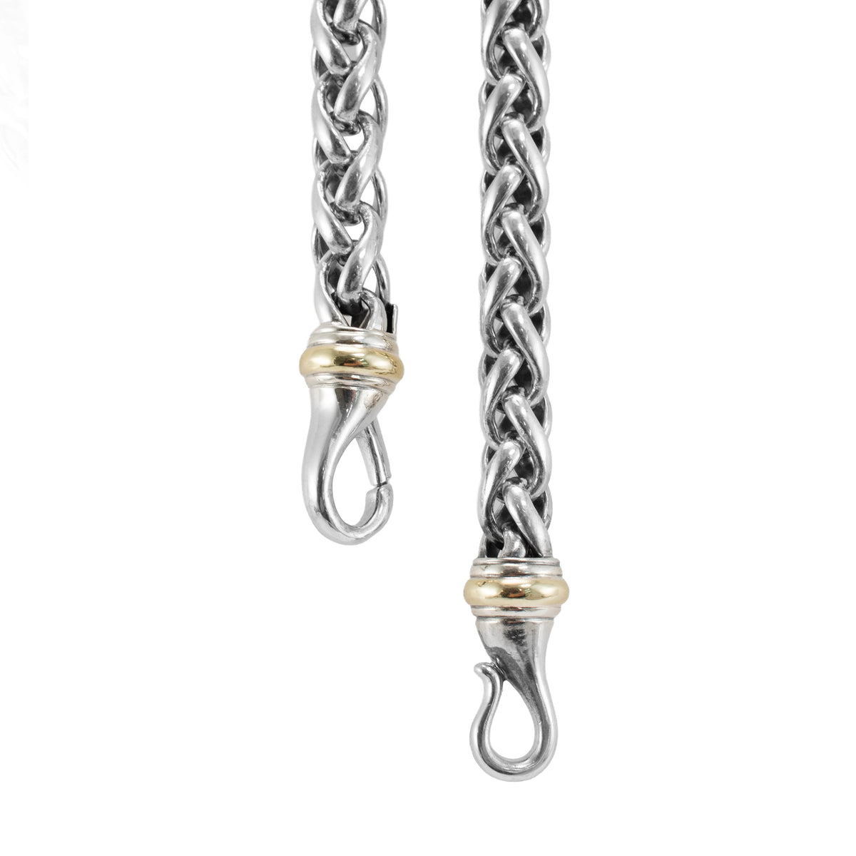 Unisex David Yurman Classic Wheat 8MM Silver & 14K Yellow Gold Chain Necklace