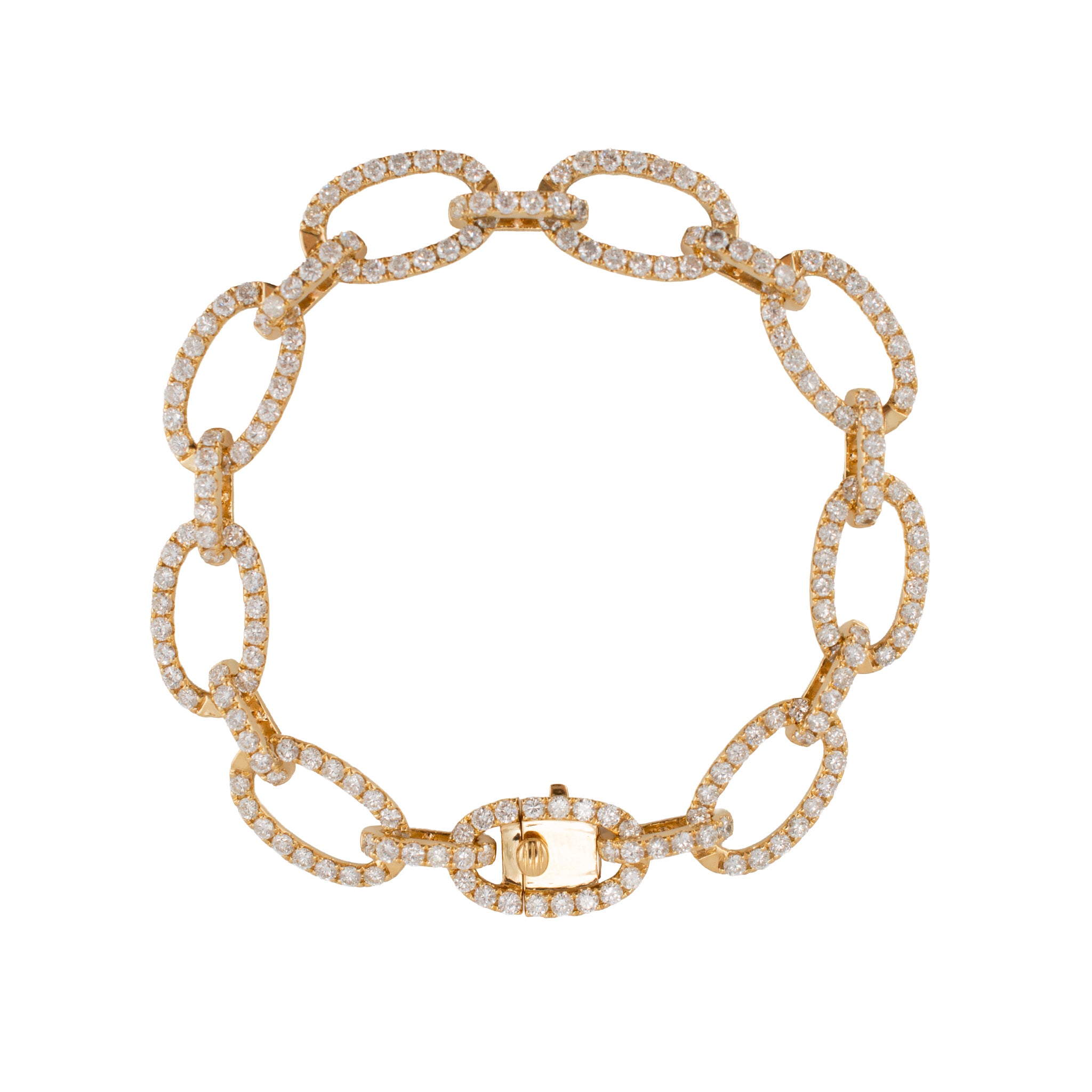 Bracelet 18K Yellow Gold Diamond Link Bracelet | DJP Jewelers