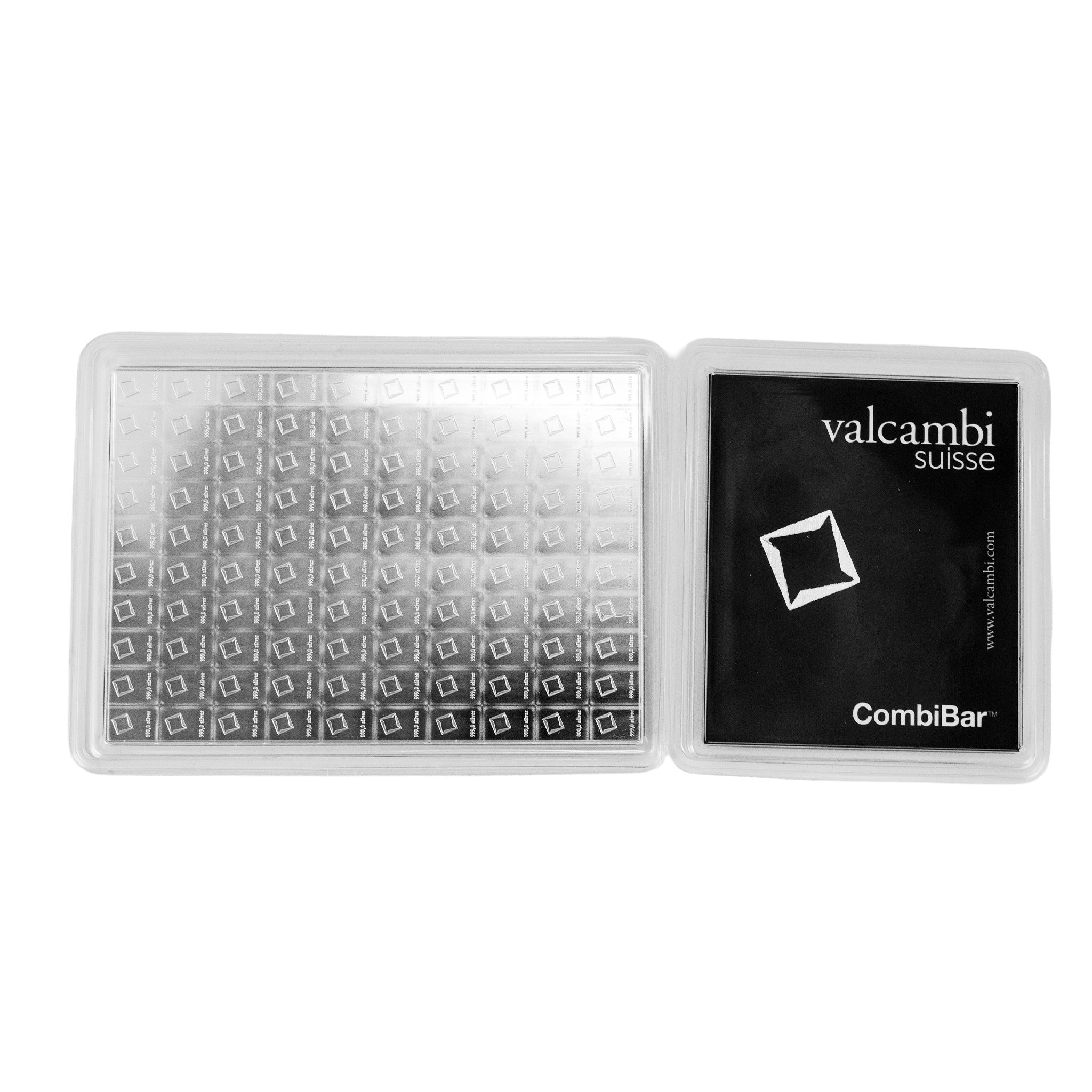 Valcambi Suisse Combi Bar Set 999 Fine Silver 100 x 1g Bullion Bar Set