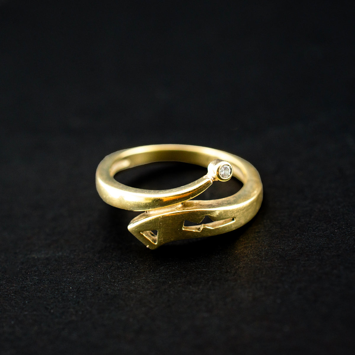 Vintage 14K Yellow Gold 0.02ct Diamond Bypass Ring 4.4g 7¼" 459488 available at DJP Jewelers & Luxury Buyers