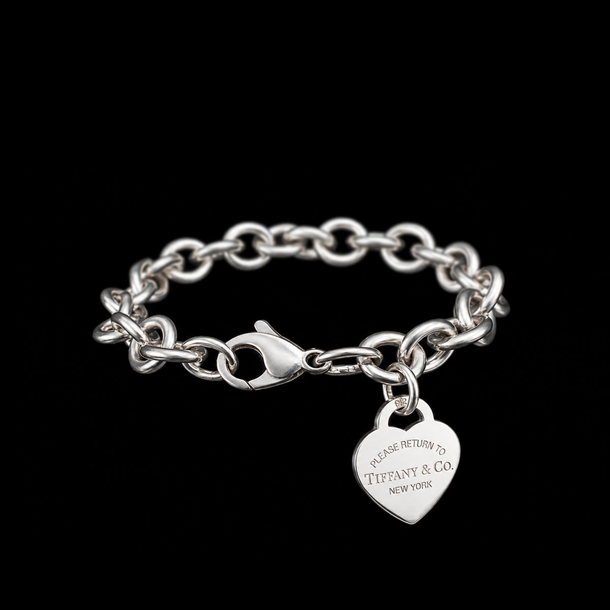 Retired Tiffany & Co. Return To Sterling Silver Rolo Bracelet 35.3g 7" 459491 available at DJP Jewelers & Luxury Buyers