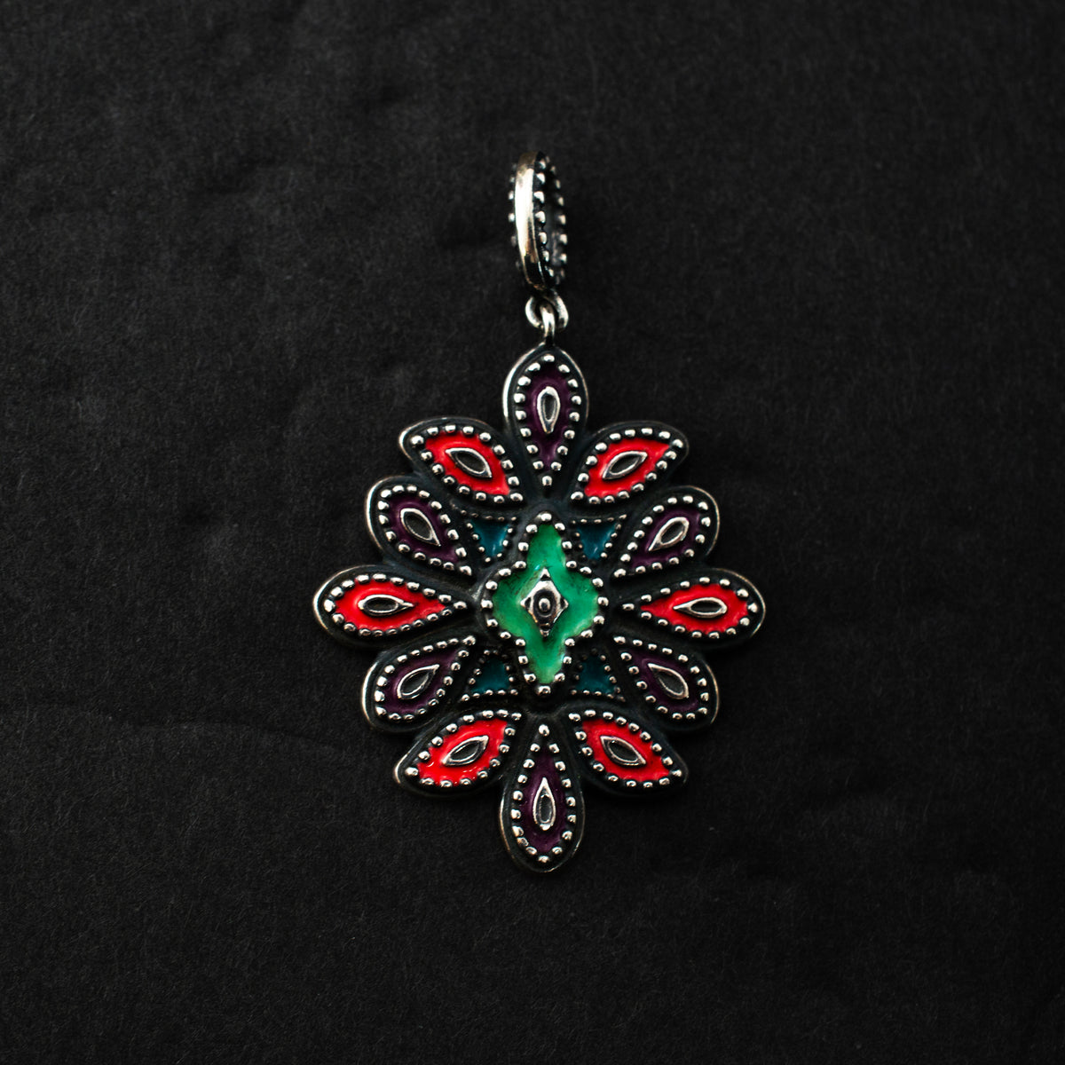 Retired James Avery Cordoba mosaic Sterling Silver Drop Pendant 12.1g 2" 459507 available at DJP Jewelers & Luxury Buyers