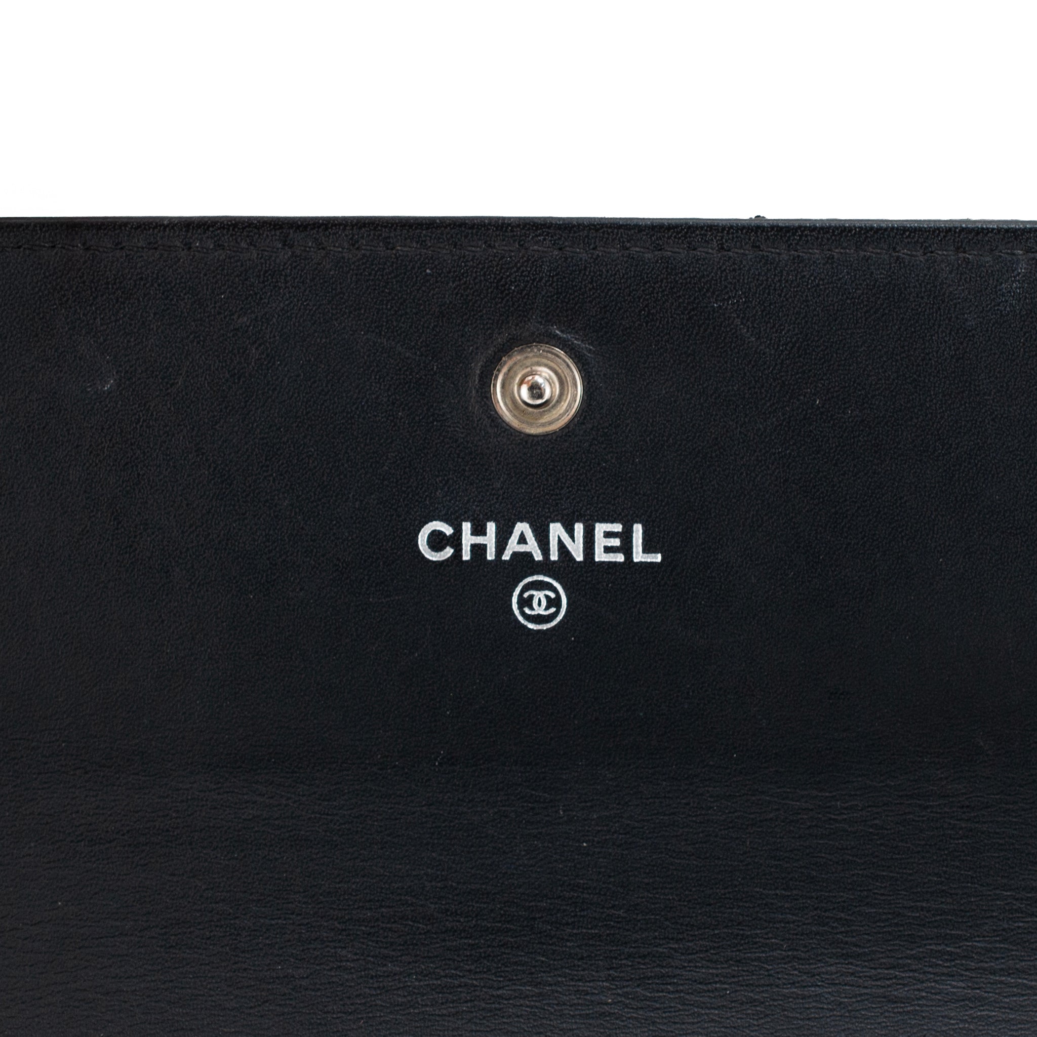 Discontinued Chanel Timeless CC Black Caviar Leather Flap Long Wallet