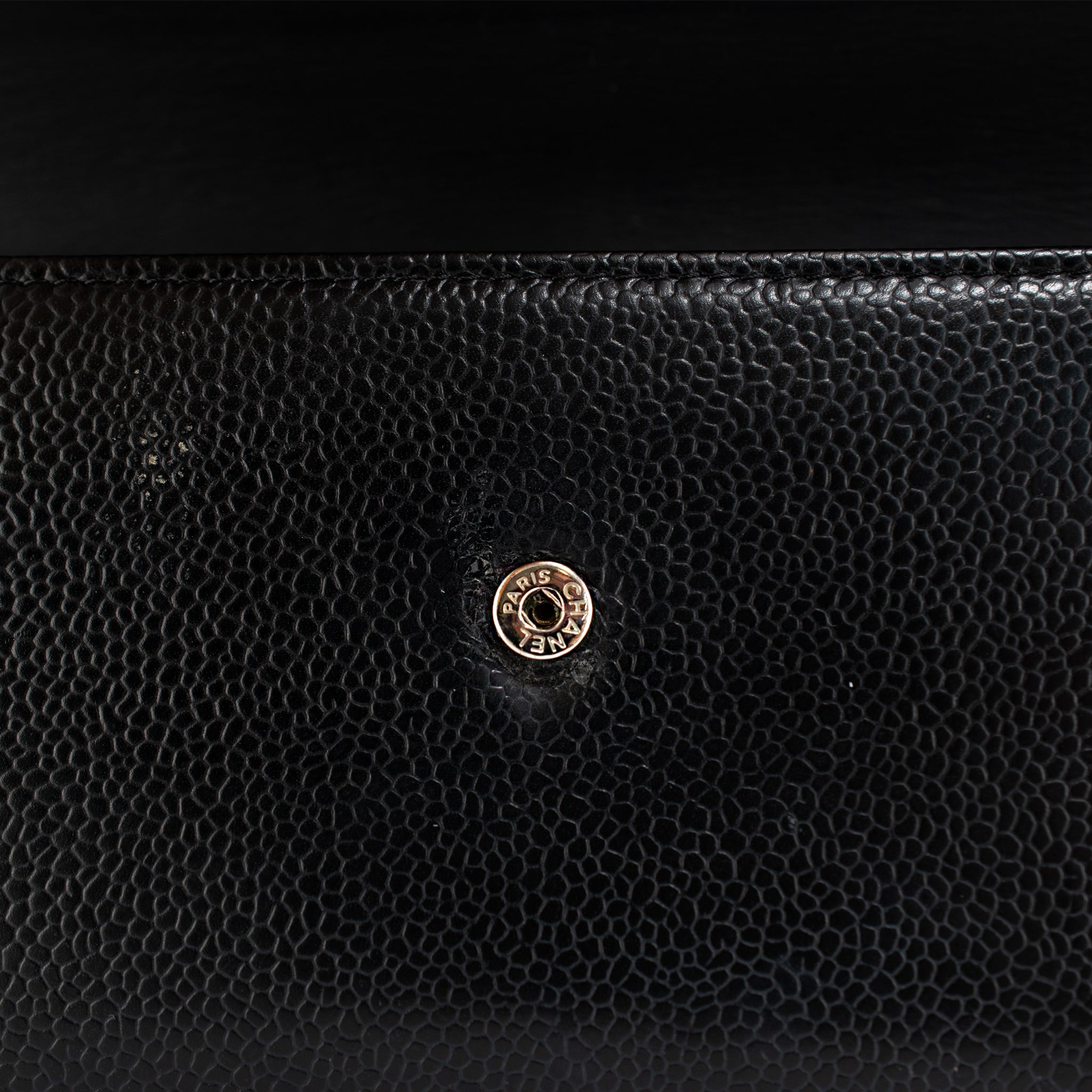 Discontinued Chanel Timeless CC Black Caviar Leather Flap Long Wallet