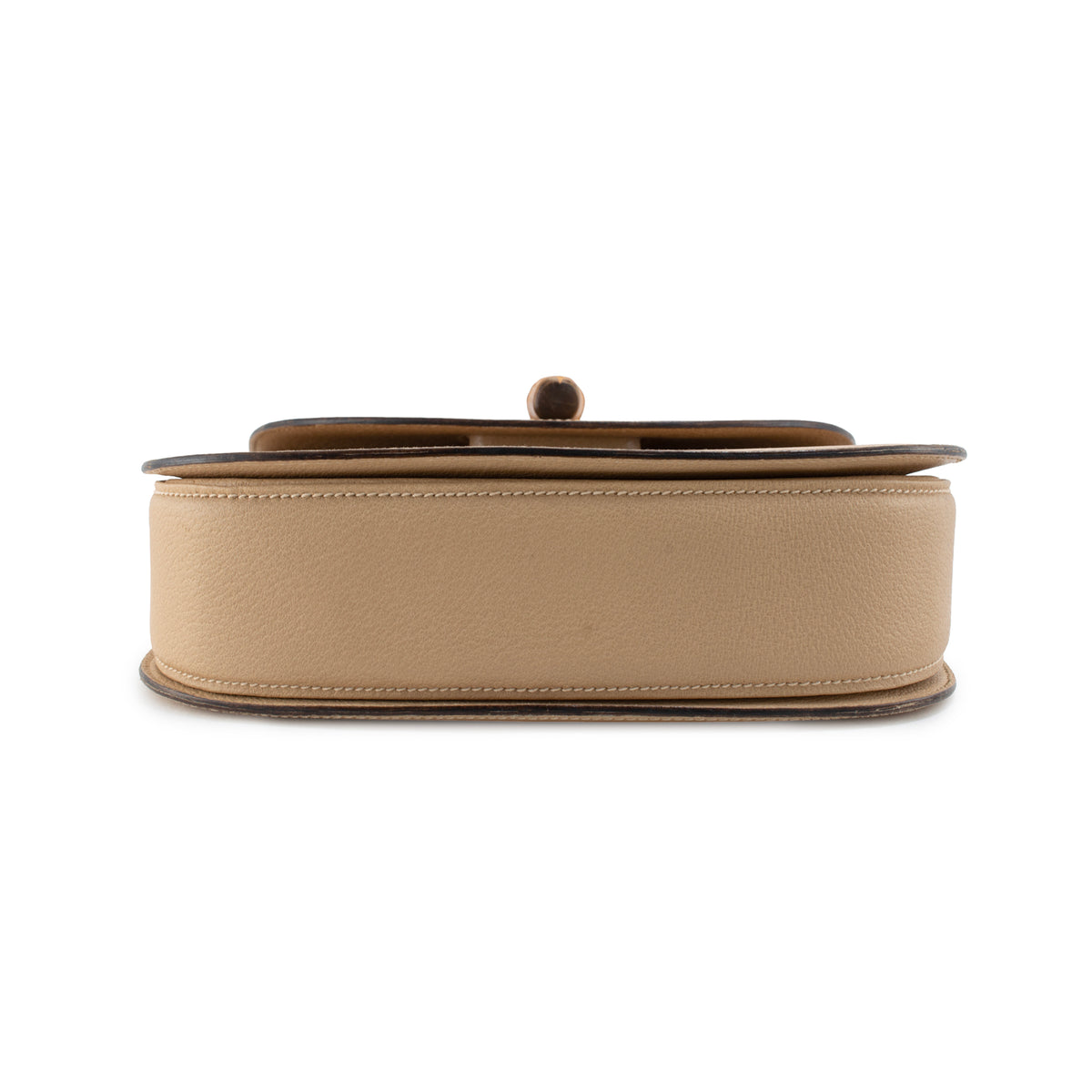 Gucci Bamboo 1947 Vintage Beige Leather Turn-Lock Top Handle Shoulder Bag