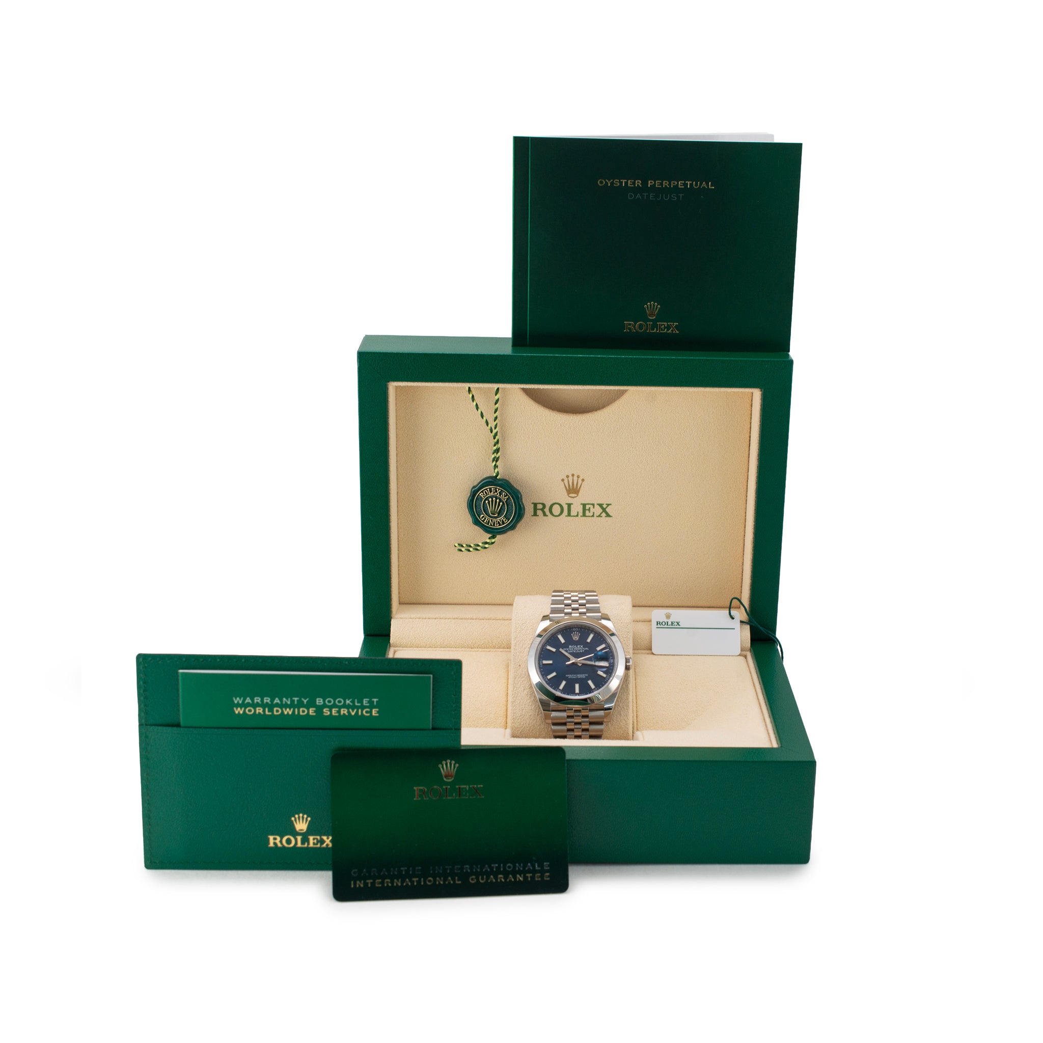 Rolex Datejust 41MM 126300 Blue Dial Jubilee Smooth Bezel Steel Automatic Watch