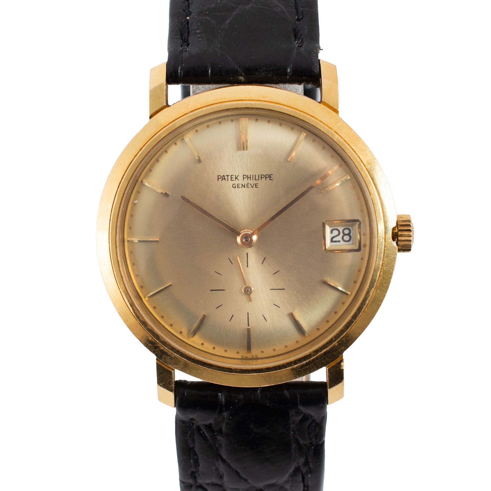 Vintage Patek Philippe Calatrava 35MM 3445 Sapphire 18K Yellow Gold Watch