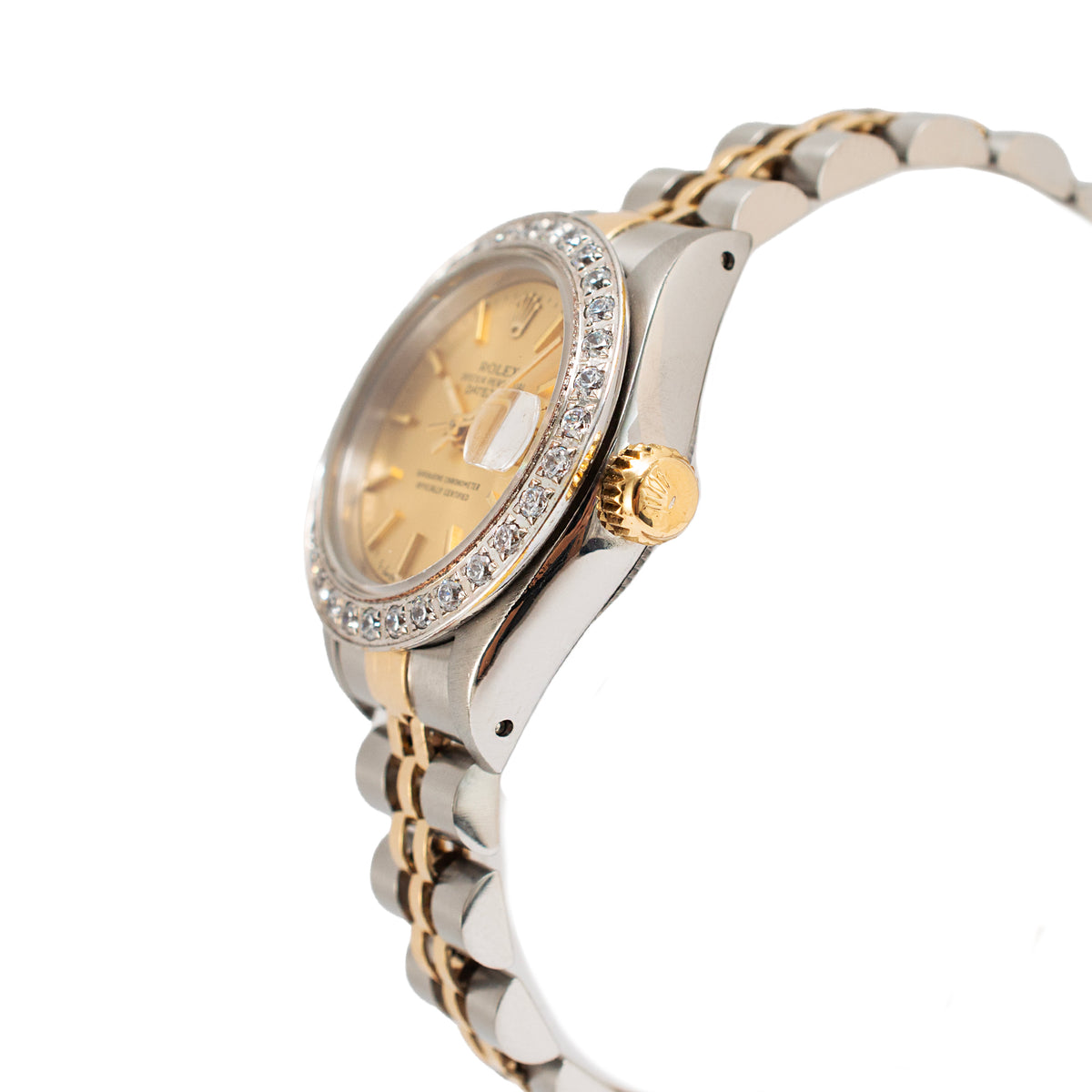 Ladies Rolex Datejust 26MM 69173 Champaign Dial Two Tone Yellow Gold Steel Watch