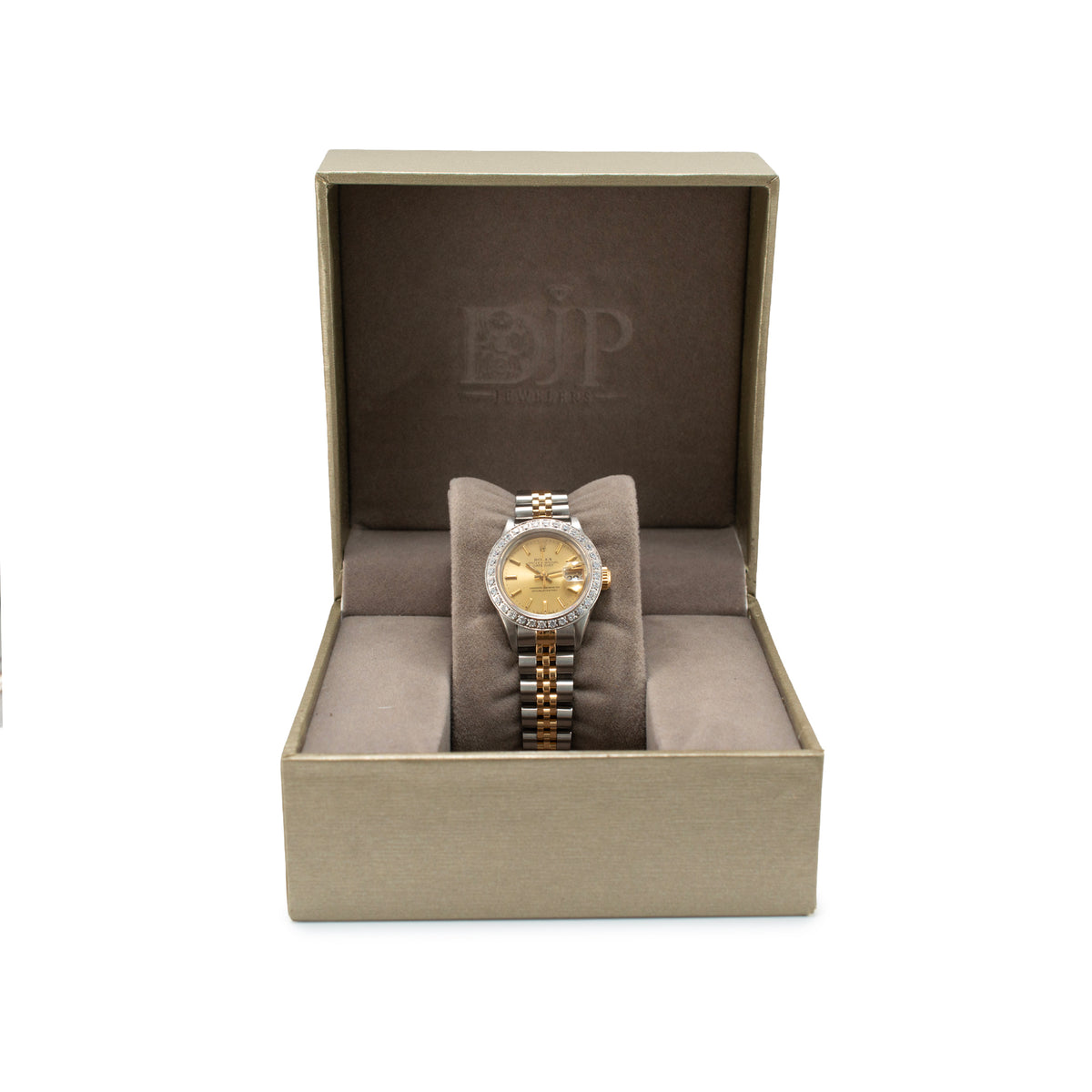 Ladies Rolex Datejust 26MM 69173 Champaign Dial Two Tone Yellow Gold Steel Watch