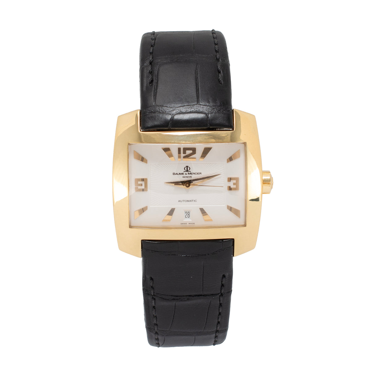 Baume ET Mercier Hampton 42MM 65395 White Dial 18K Yellow Gold Automatic Watch