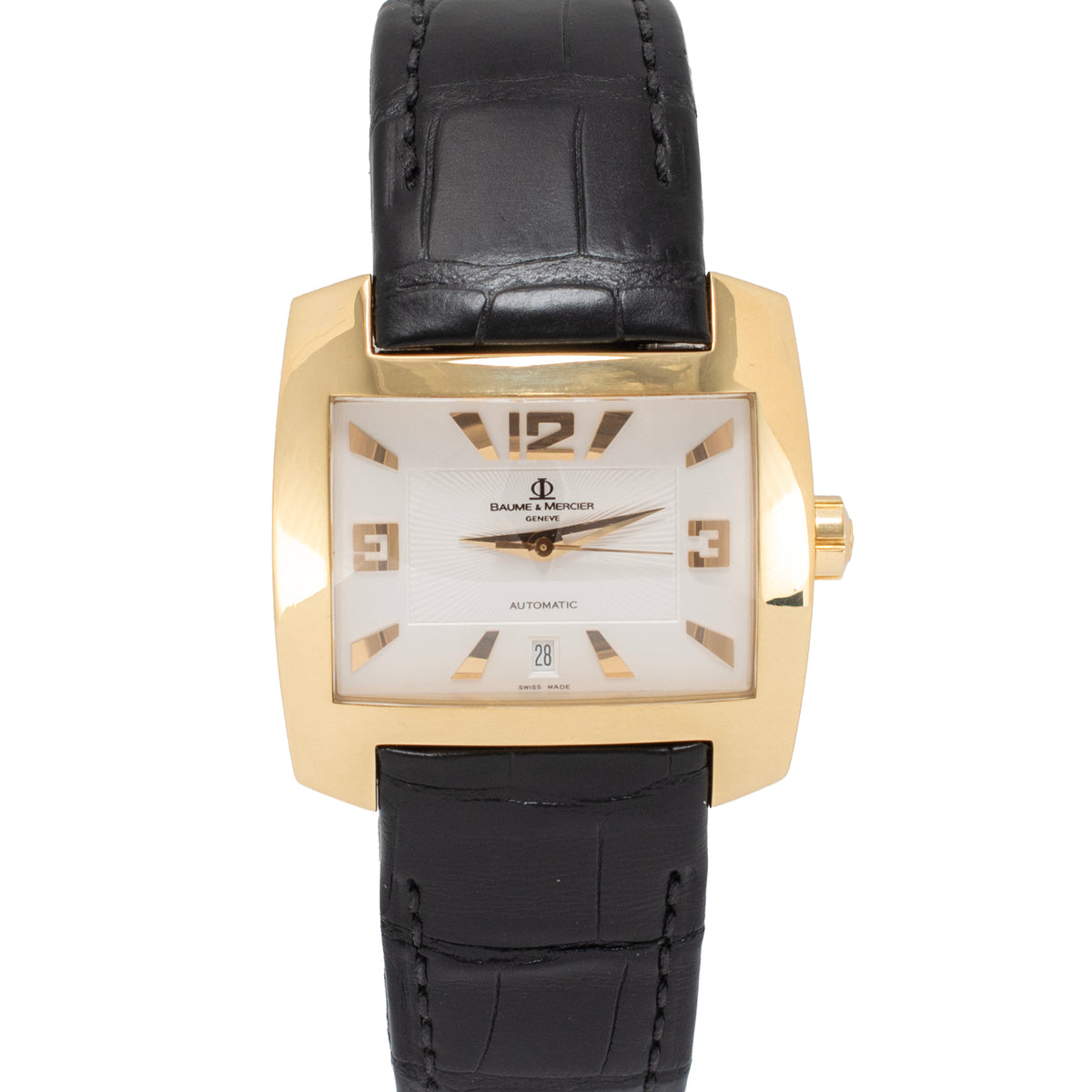 Baume ET Mercier Hampton 42MM 65395 White Dial 18K Yellow Gold Automatic Watch