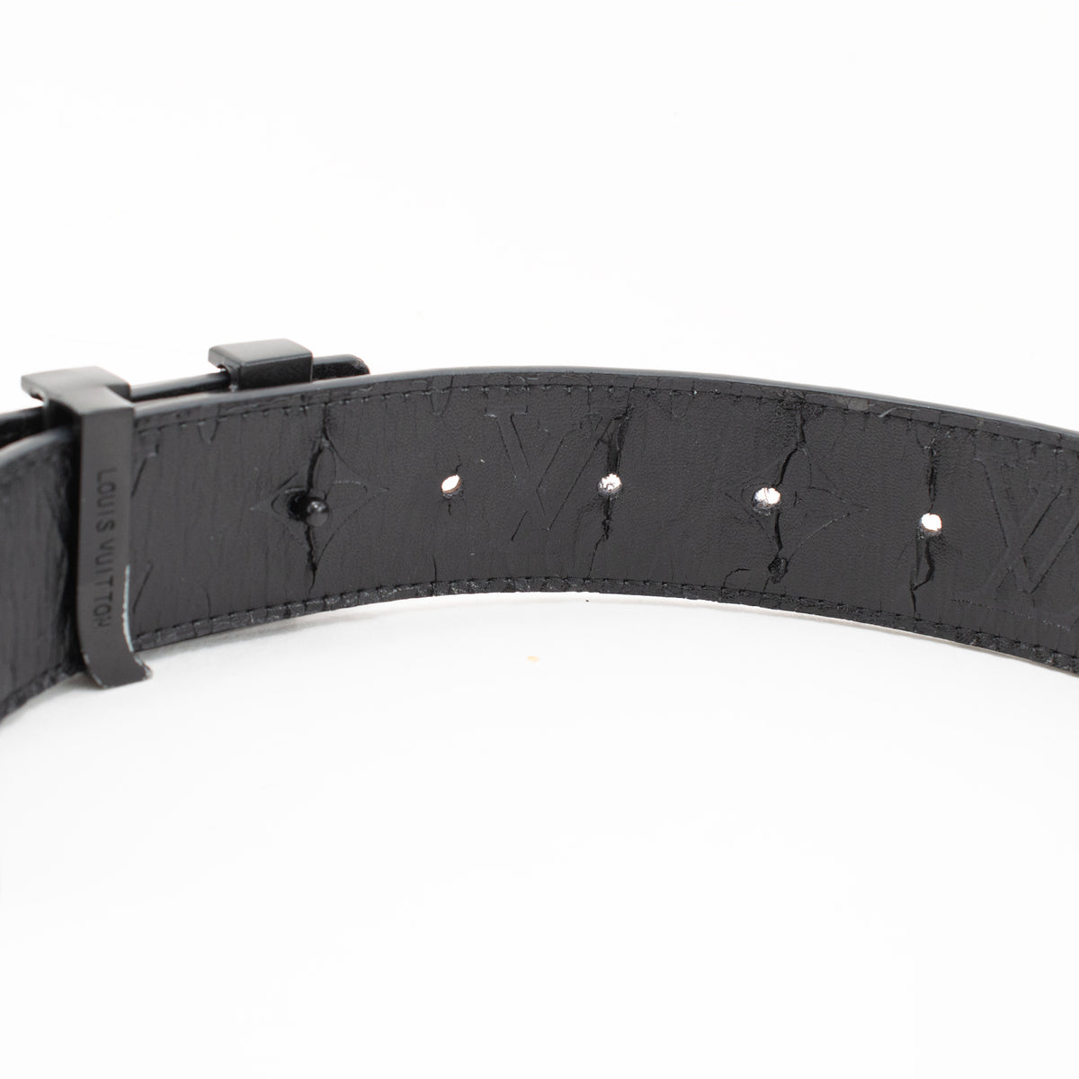 Louis Vuitton LV Initiales 40MM 110/44 Monogram Eclipse Ruthenium Belt