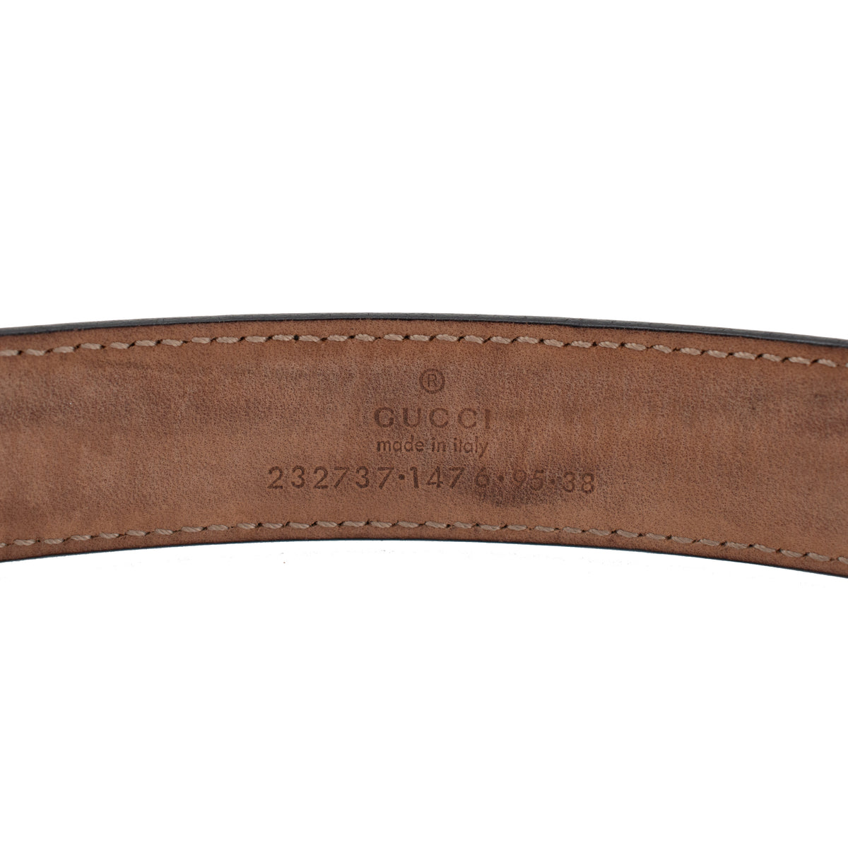 Gucci 30MM 85/38 Black Leather Two-Tone Interlocking G Belt