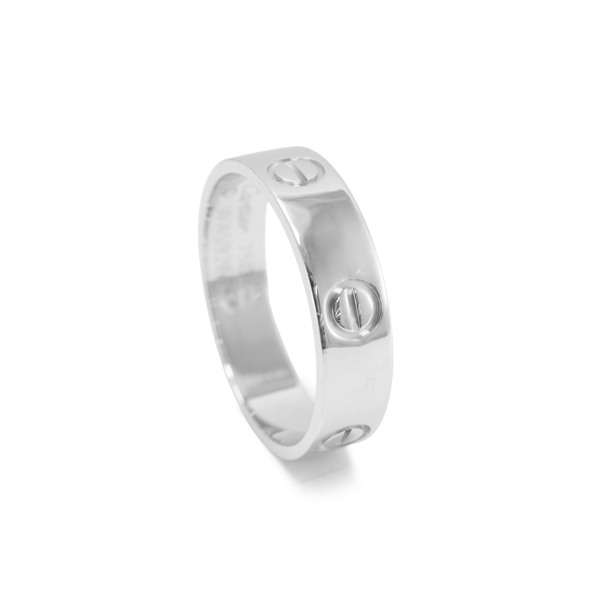 Cartier Love リング 18K WG Cartier LOVE ring, classic model 18K White Gold Band | DJP