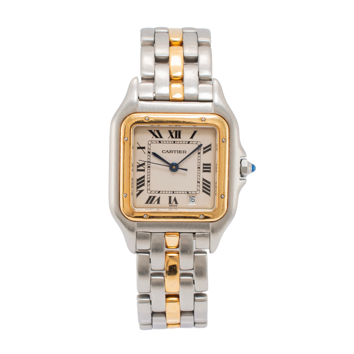 Ladies Cartier Panthere 27MM 83949 18K Yellow Gold Steel One Row Quartz Watch