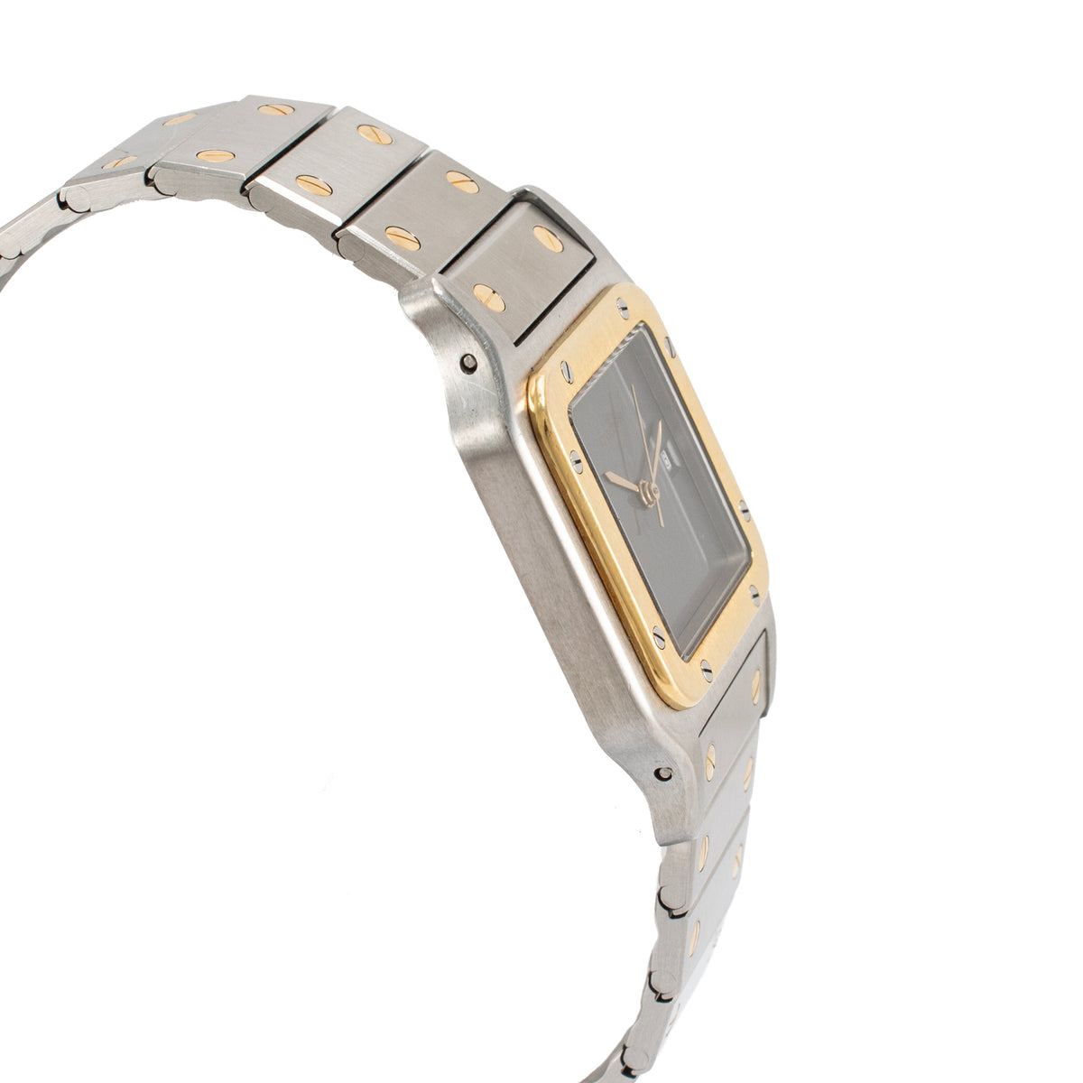 Vintage Cartier Santos Carree 30MM 2961 Ghost Dial Gold Steel Automatic Watch
