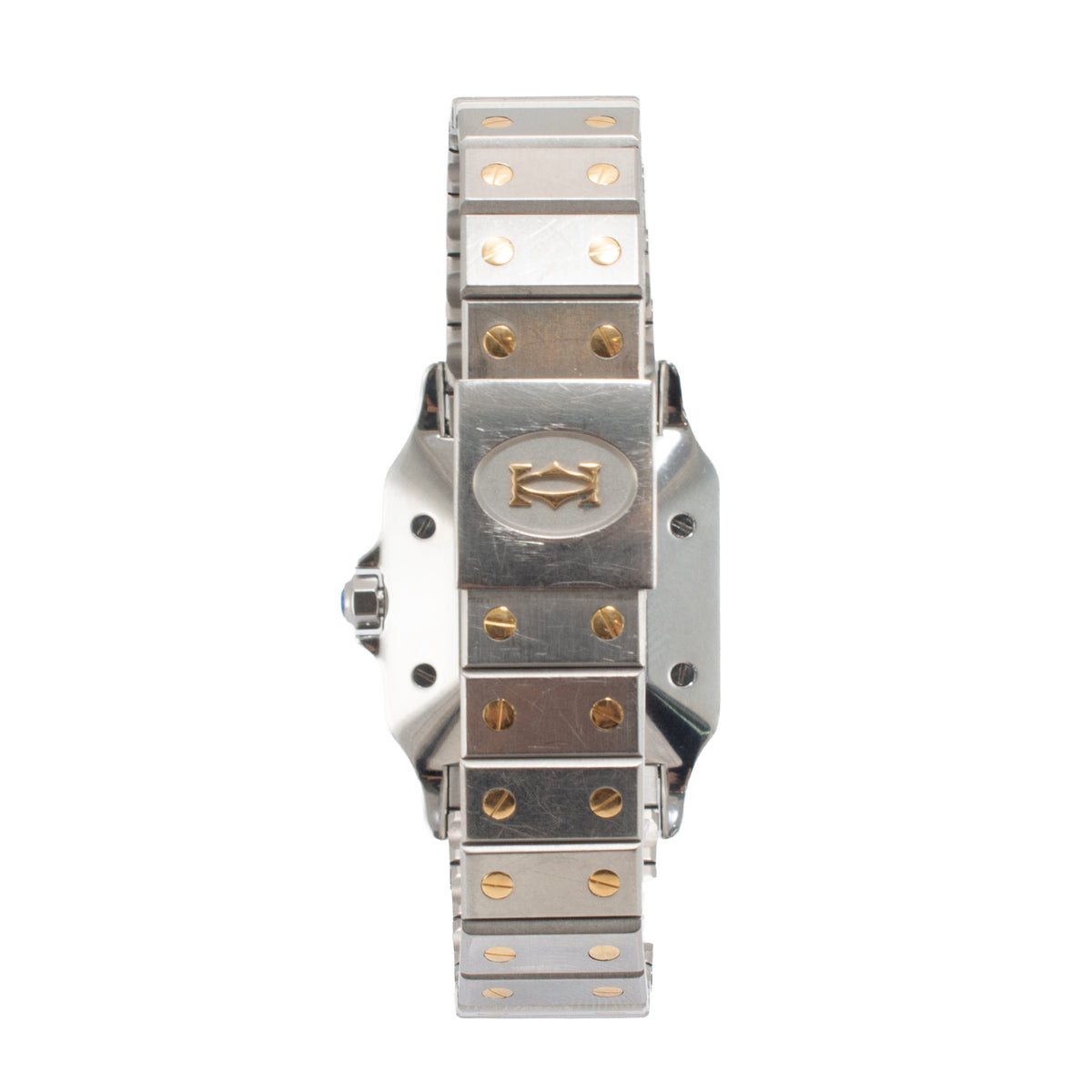 Vintage Cartier Santos Carree 30MM 2961 Ghost Dial Gold Steel Automatic Watch