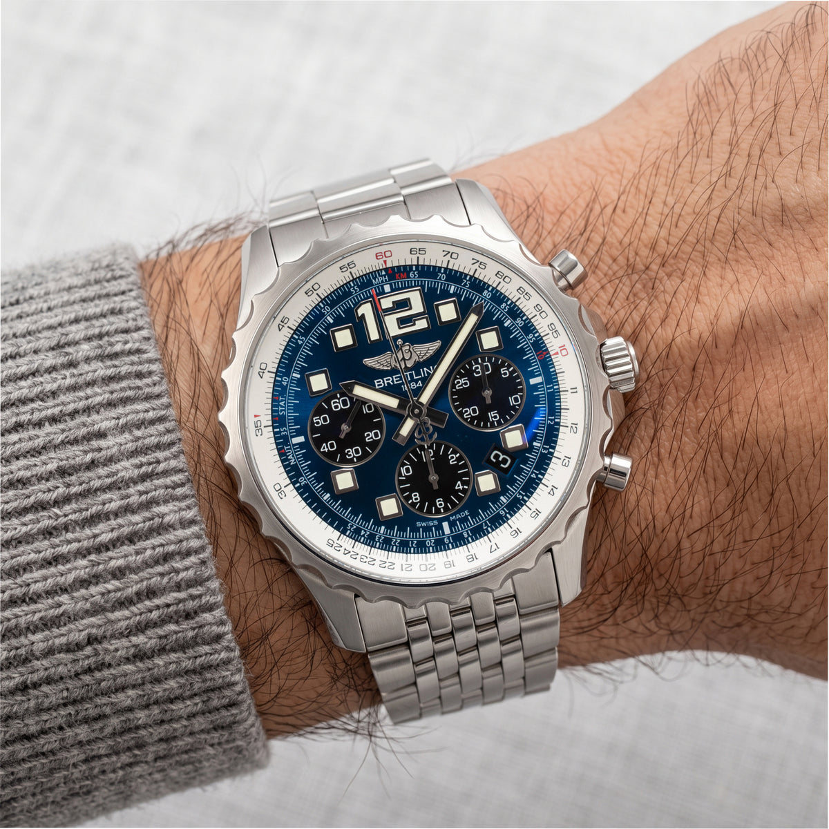 Breitling Chronospace 46MM A23360 Blue Dial Stainless Steel Automatic Watch