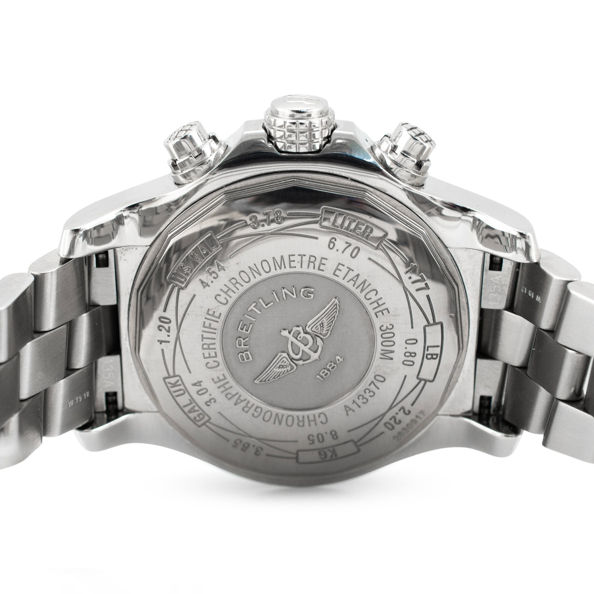 Breitling Super Avenger 48MM A13370 Black Dial Stainless Steel Automatic Watch