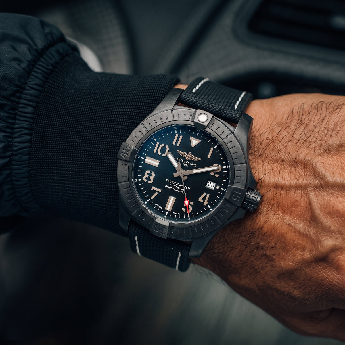 Breitling Avenger Seawolf 45MM V17319 Black Dial Titanium Automatic Watch