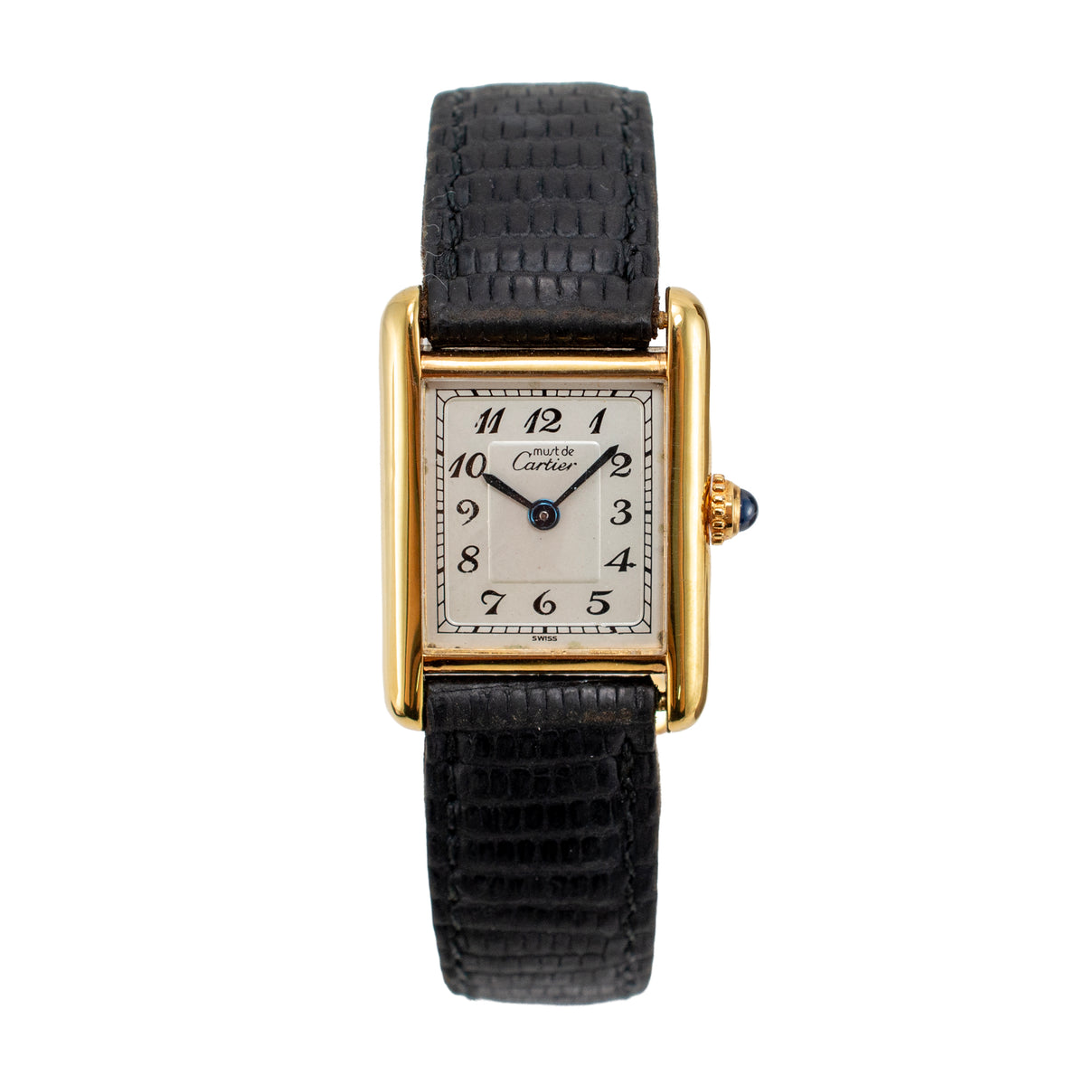 Ladies Vintage Cartier Tank Vermeil 20MM X 28 MM 5057001 925 Silver Plaque Watch