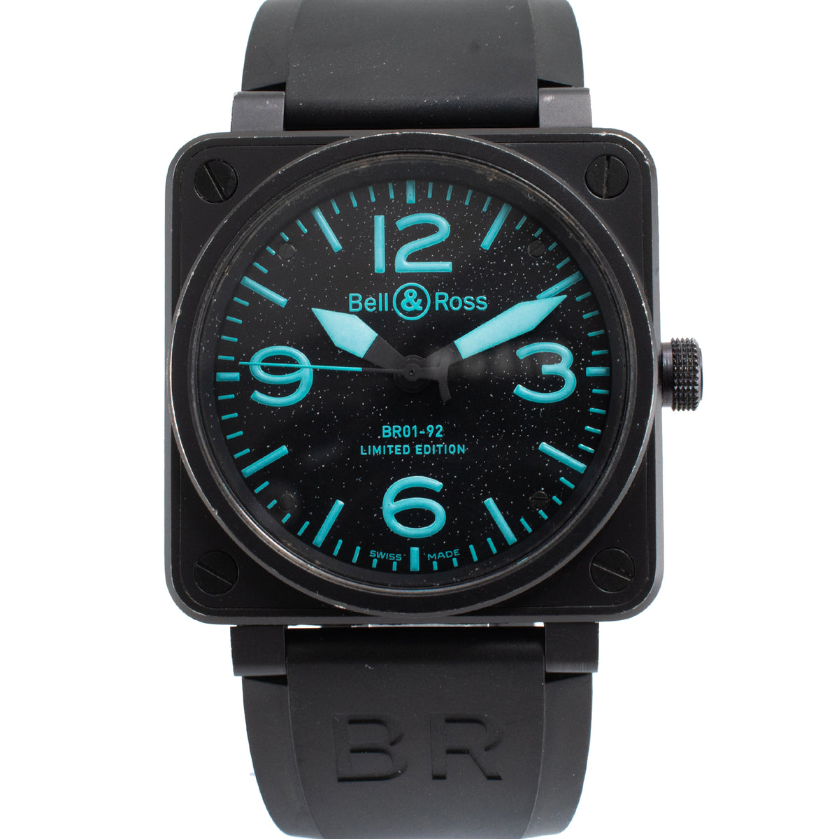 Bell & Ross BR01-92 Blue Limited Edition 46MM BR01-92-Sblu Black Pvd Steel Watch