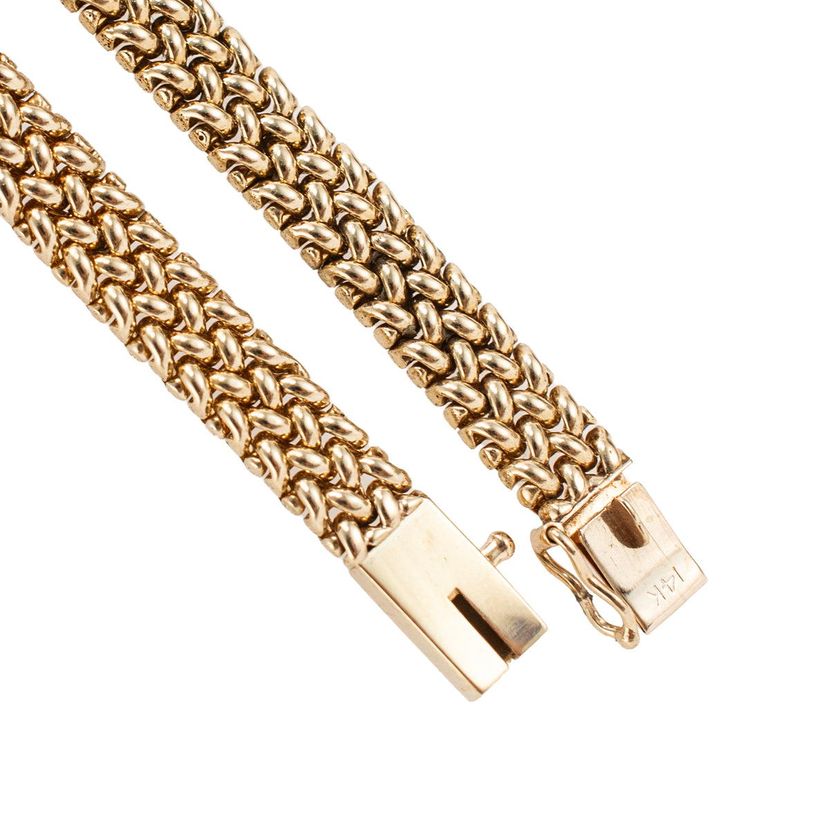 Vintage 14K Yellow Gold 0.86ct Diamond Solitaire Mesh Chocker Pendant Necklace