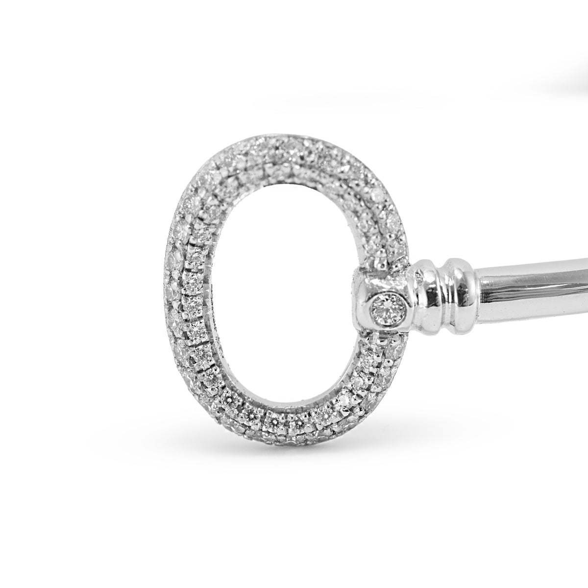 Tiffany & Co. Keys Wire 18K White Gold 0.20ctw Pave Diamond Cuff Bangle Bracelet