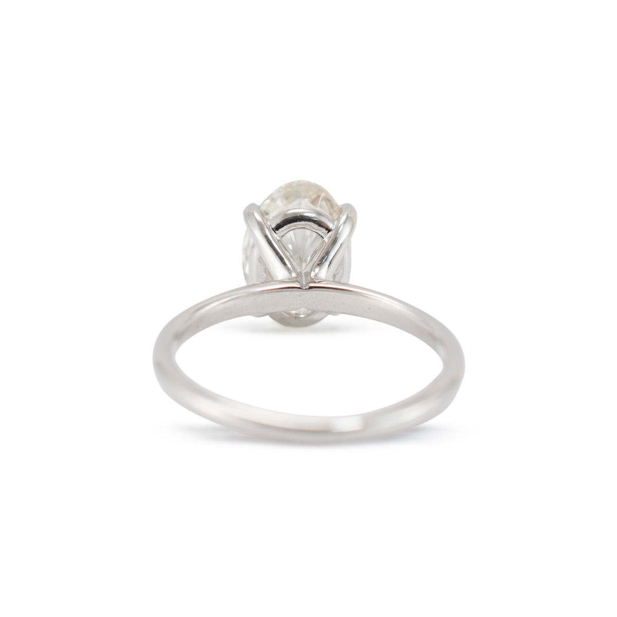14K White Gold Gia 3.02ct Oval Cut Natural Diamond Solitaire Engagement Ring