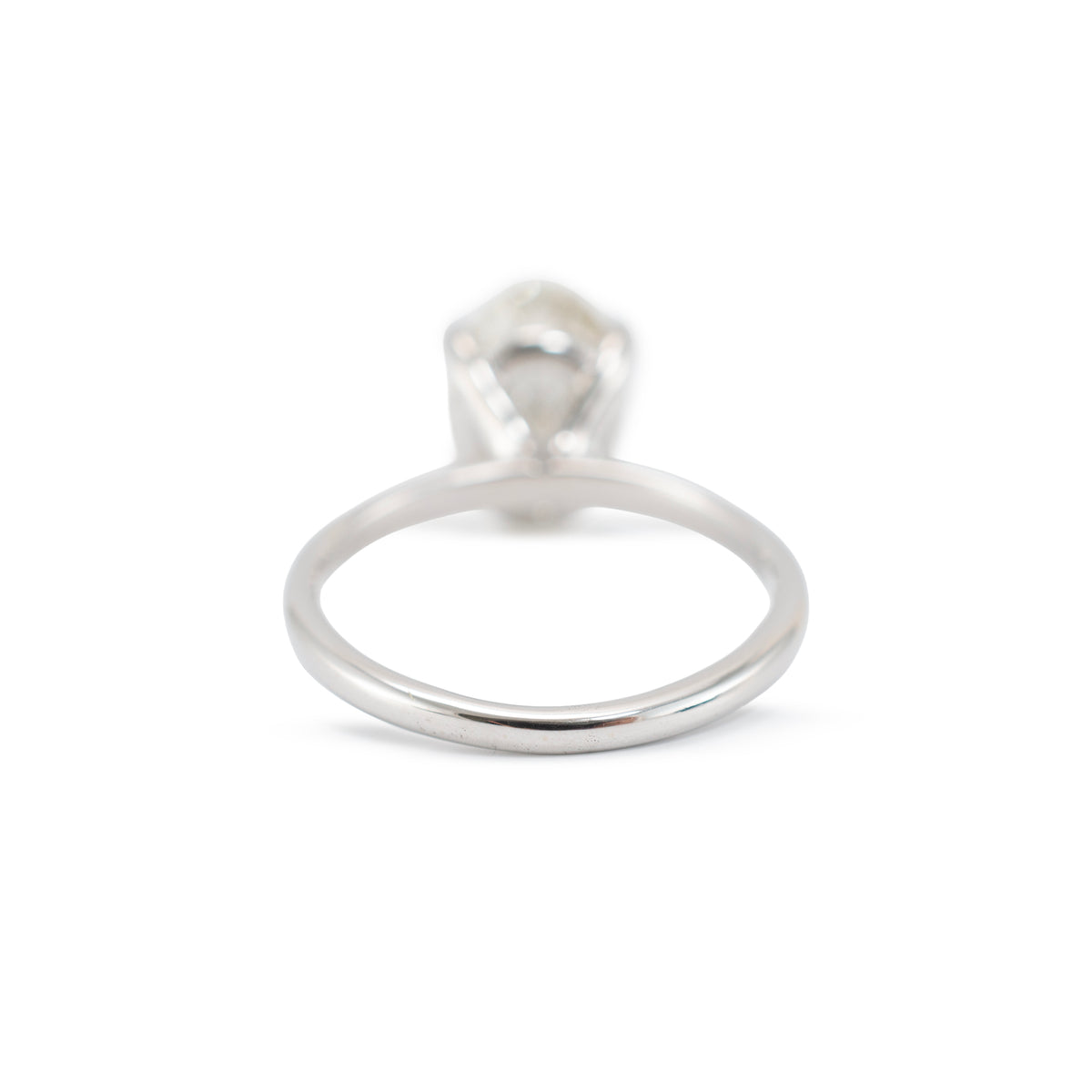 14K White Gold Gia 3.02ct Oval Cut Natural Diamond Solitaire Engagement Ring