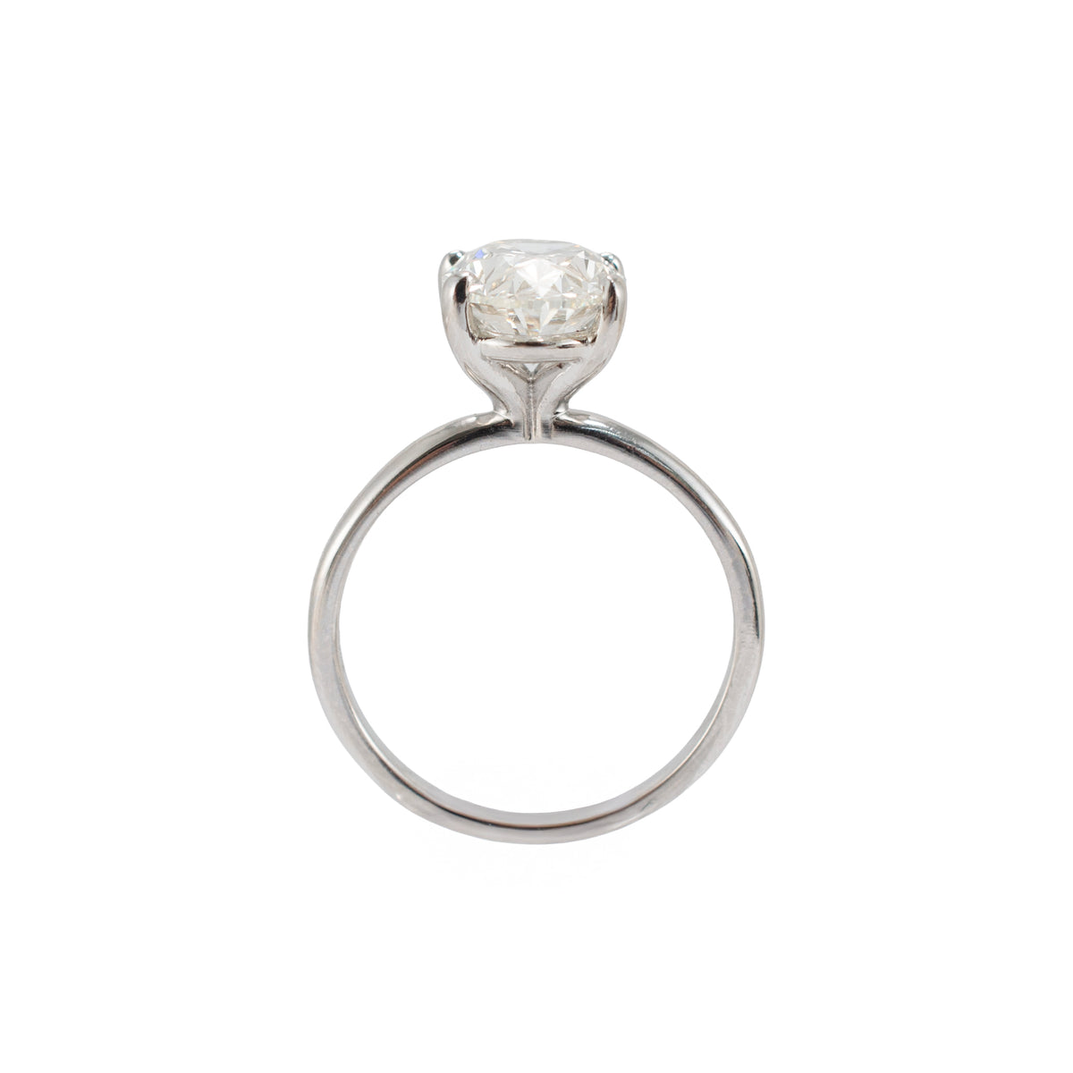 14K White Gold Gia 3.02ct Oval Cut Natural Diamond Solitaire Engagement Ring