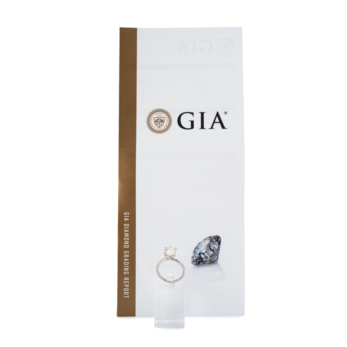 14K White Gold Gia 3.02ct Oval Cut Natural Diamond Solitaire Engagement Ring