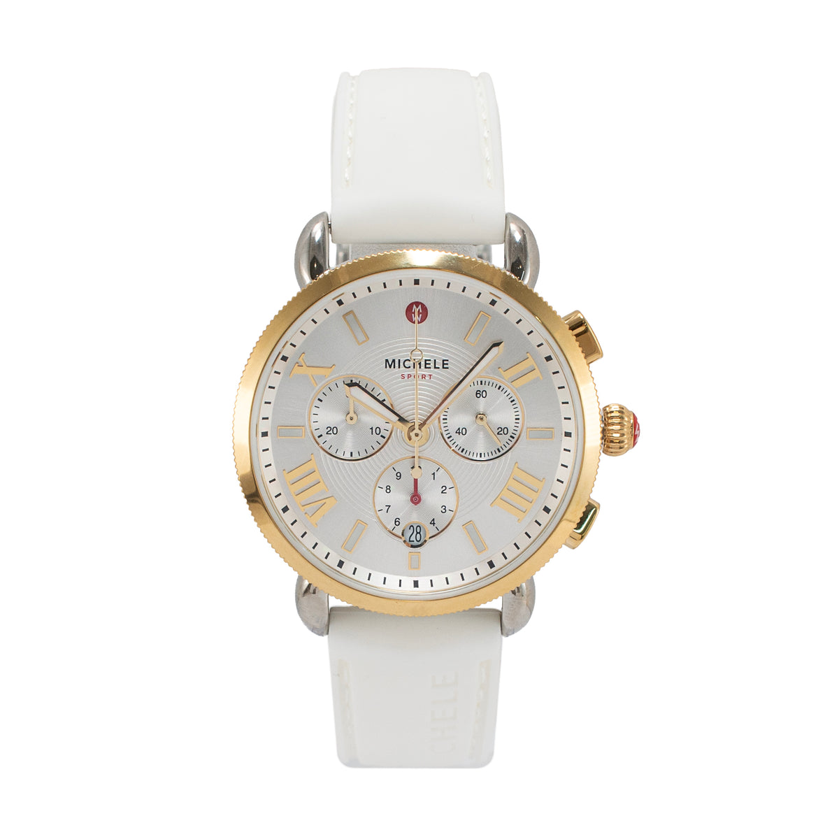 Ladies Michele by Fossil Sport Sail 38MM mww01p000017 Silver Dial Quartz Watch