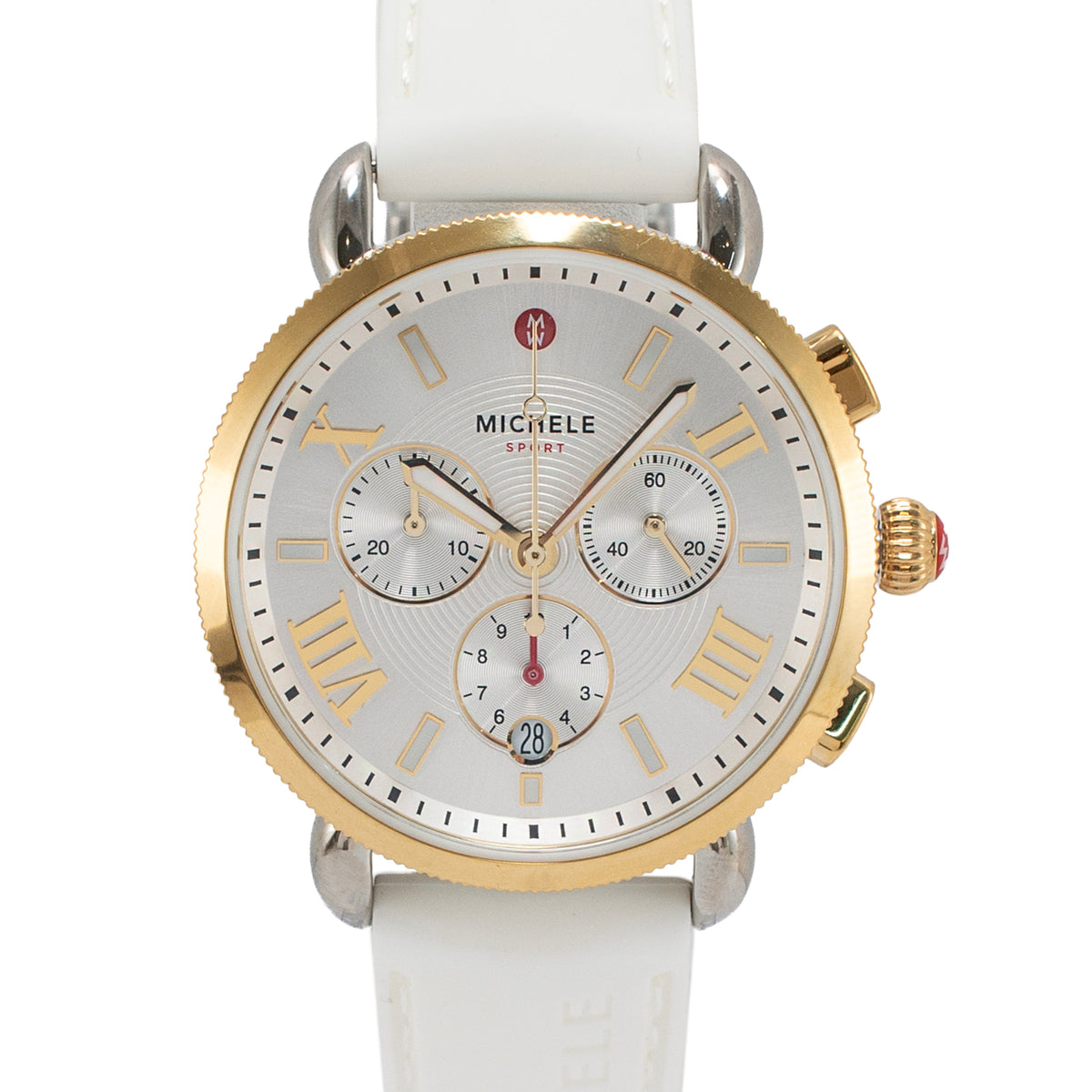 Ladies Michele by Fossil Sport Sail 38MM mww01p000017 Silver Dial Quartz Watch