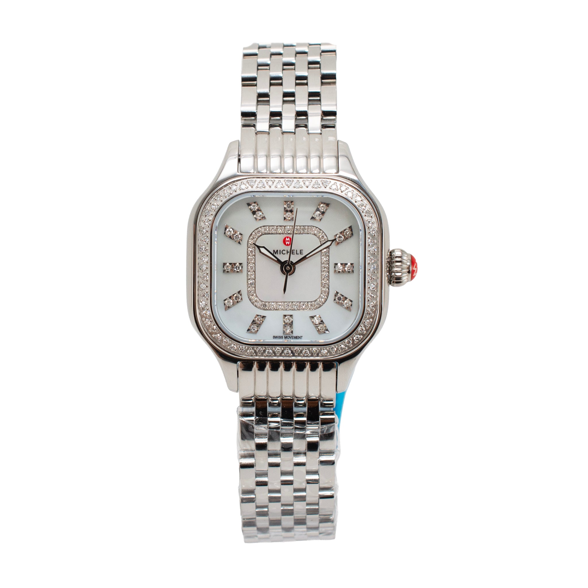 MICHELE by Fossil Megie Stainless Steel Diamond Wrist Watch | DJP