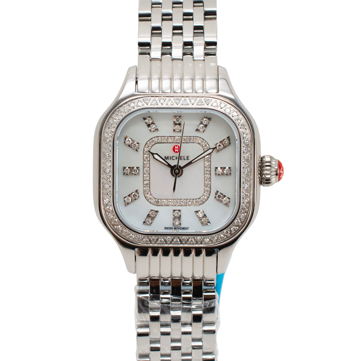 Ladies Michele by Fossil Meggie 29MM mww33b000001 Mop Diamond Steel Quartz Watch
