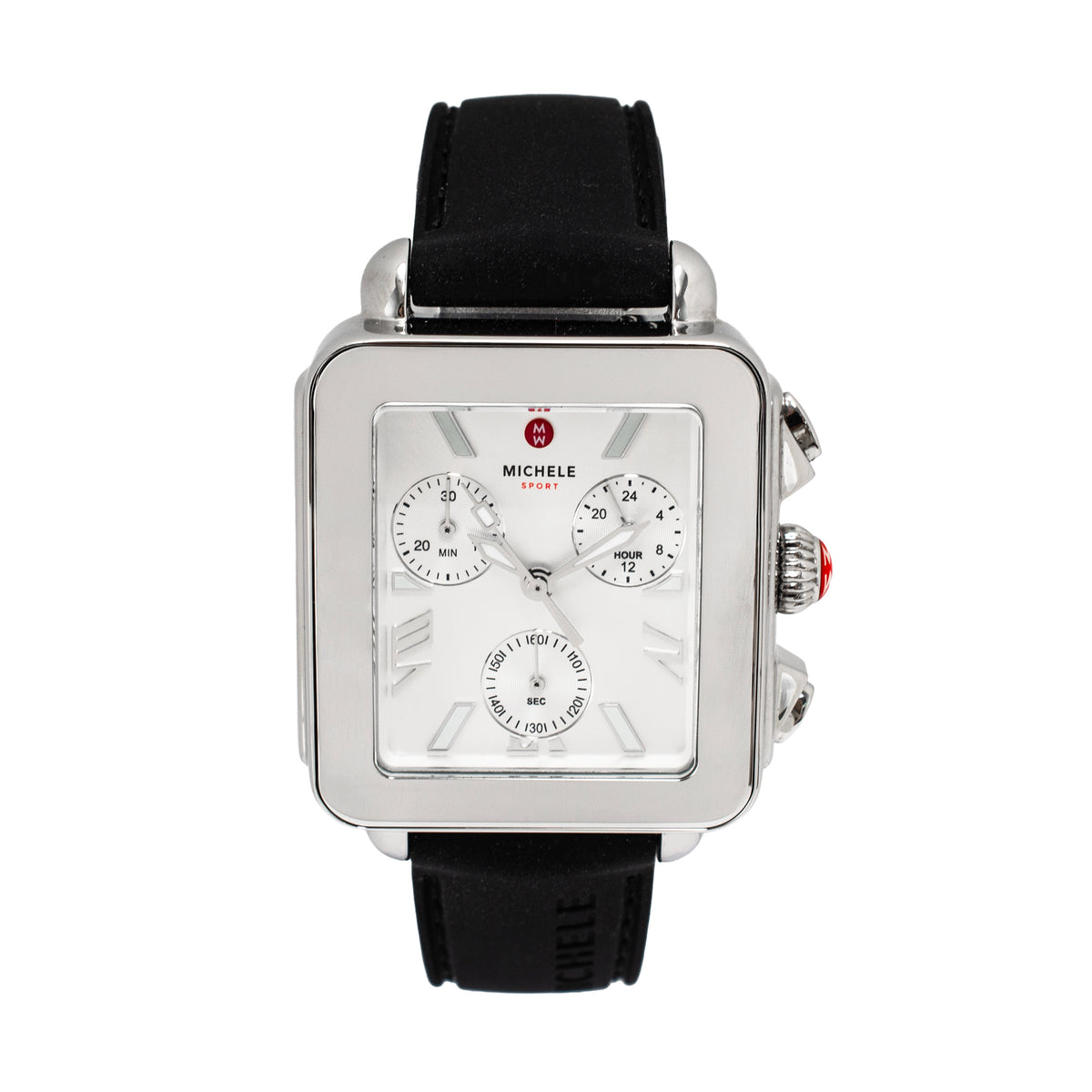 Ladies Michele Deco Sport 36MM mww06k000071 Silver Dial Steel Quartz Watch