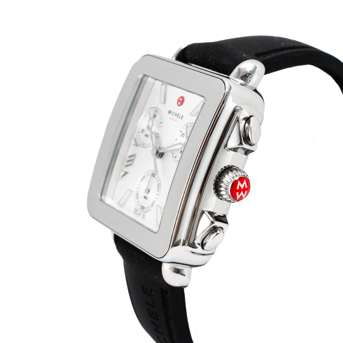 Ladies Michele Deco Sport 36MM mww06k000071 Silver Dial Steel Quartz Watch
