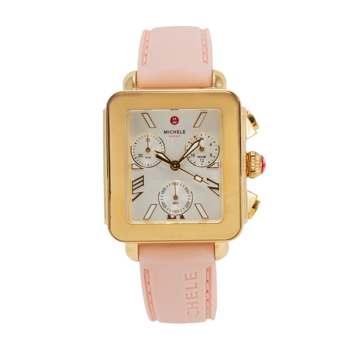 Ladies Michele by Fossil Deco Sport 36MM mww06k000072 Silver Dial Quartz Watch