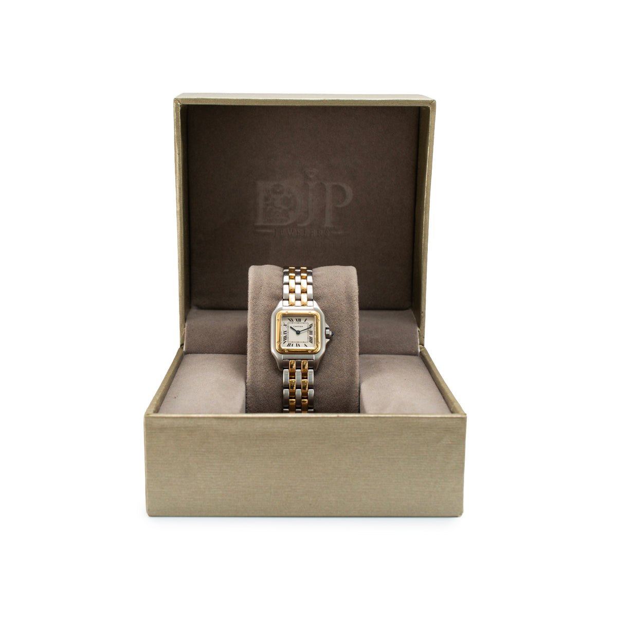 Ladies Cartier Panthere Two Row 22MM 1120 White Dial Two Tone Quartz Watch