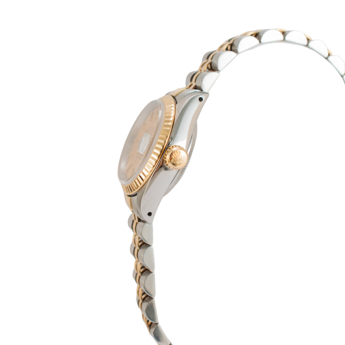 Ladies Rolex Datejust 26MM 69173 Champaign Linen Dial Yellow Gold Steel Watch