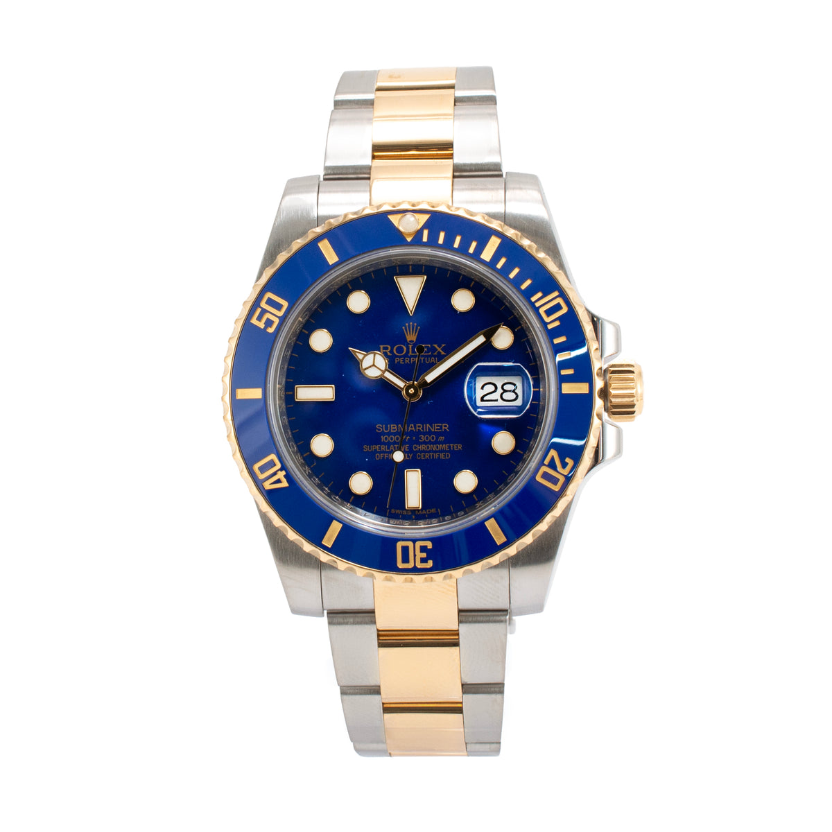 Rolex Submariner Date 40MM 116613LB Blue Dial 18K Yellow Gold and Steel Watch