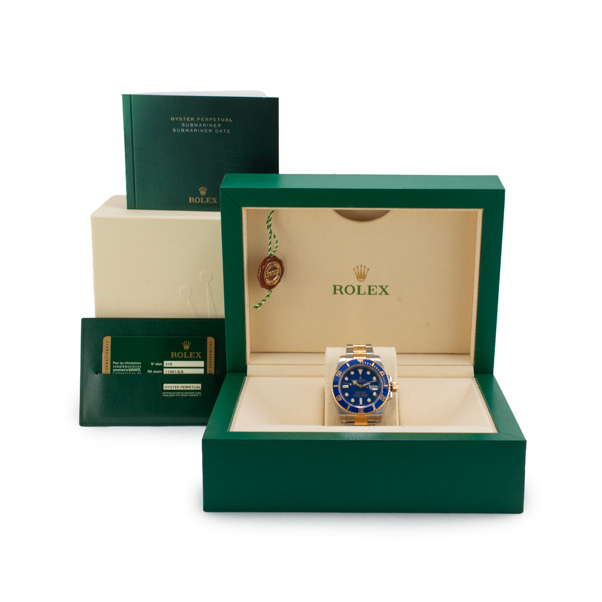 Rolex Submariner Date 40MM 116613LB Blue Dial 18K Yellow Gold and Steel Watch